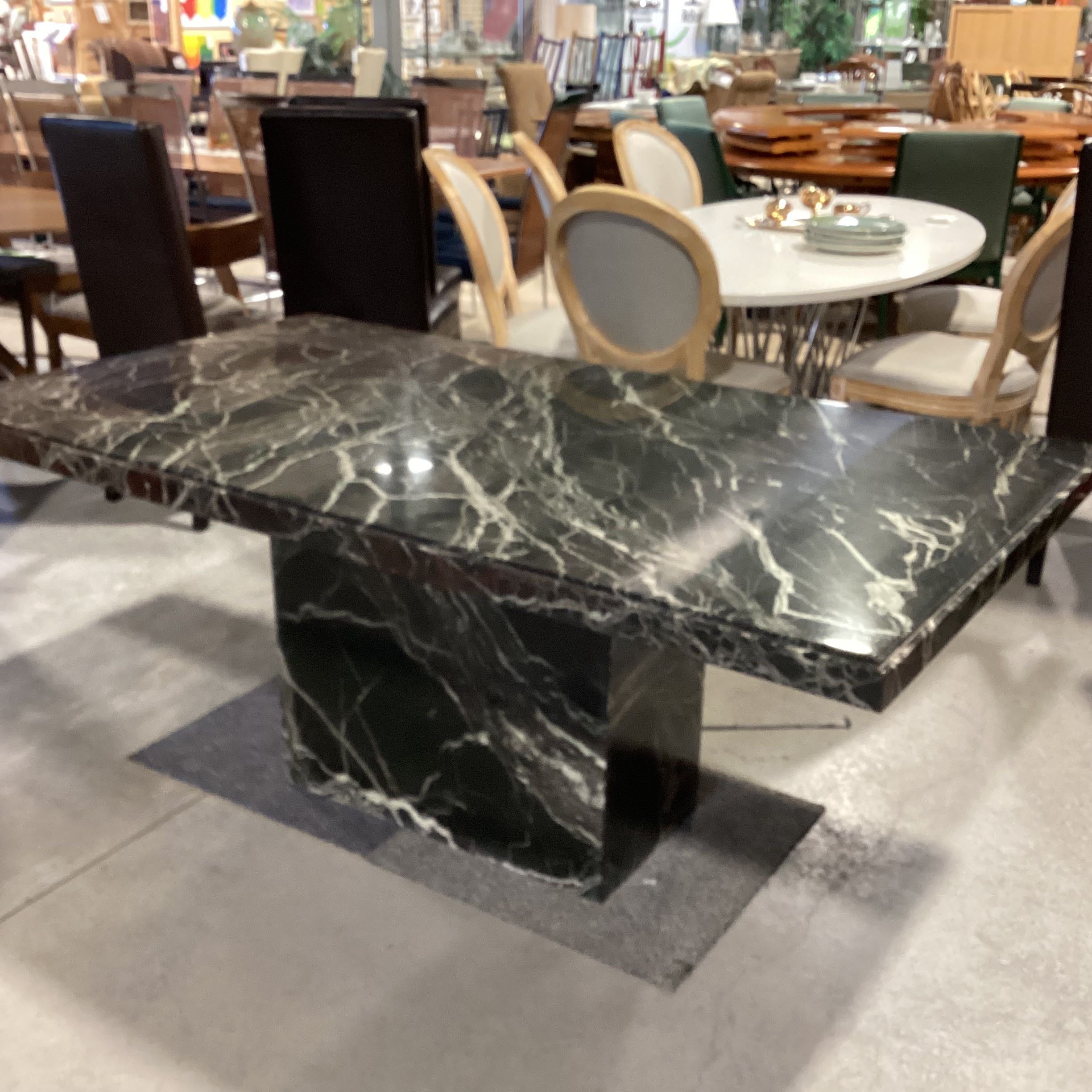 Green White Veining Marble Dining Table