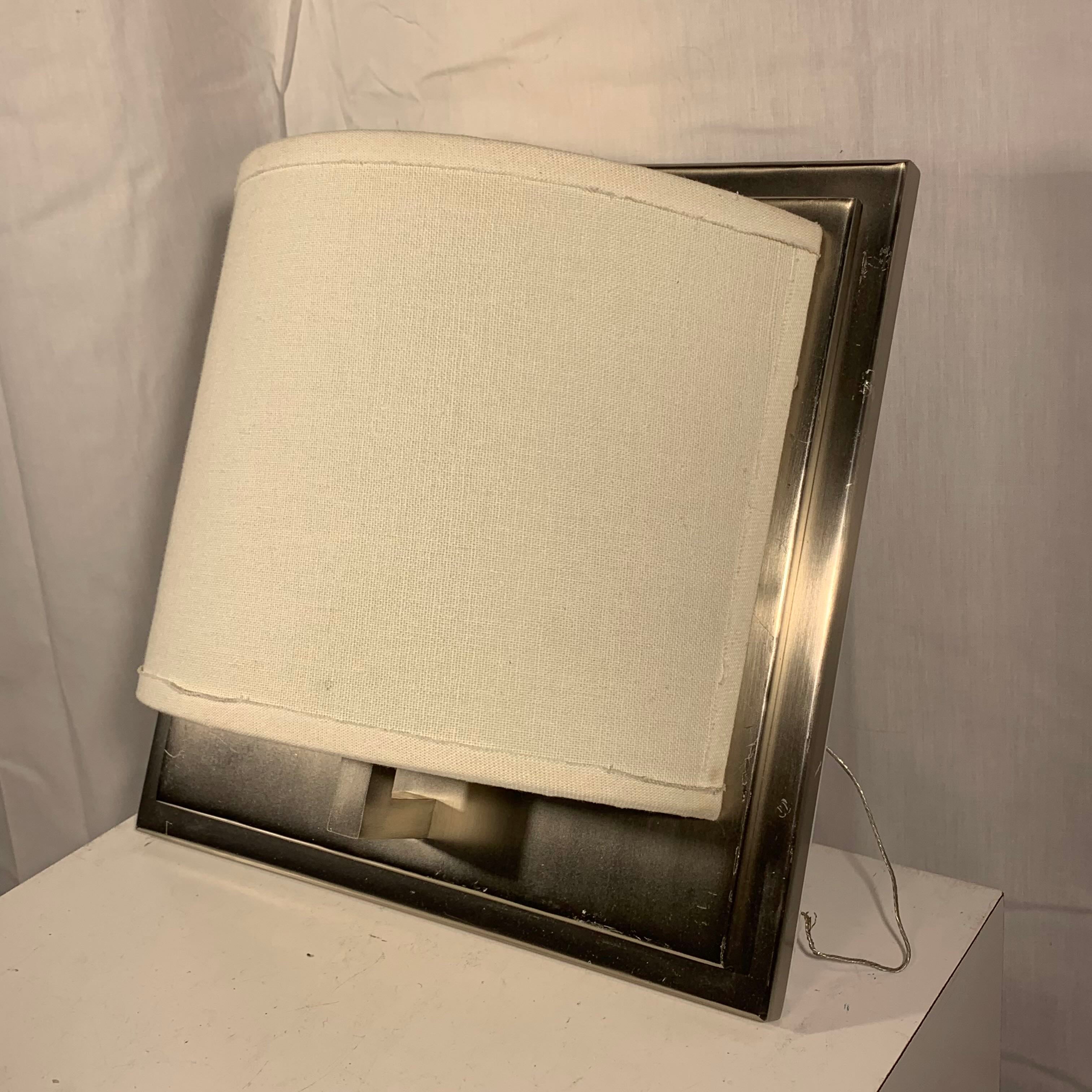 10"x 4"x 10" Louis Baldinger and Sons Silver Metal with Half Shade Wall Sconce