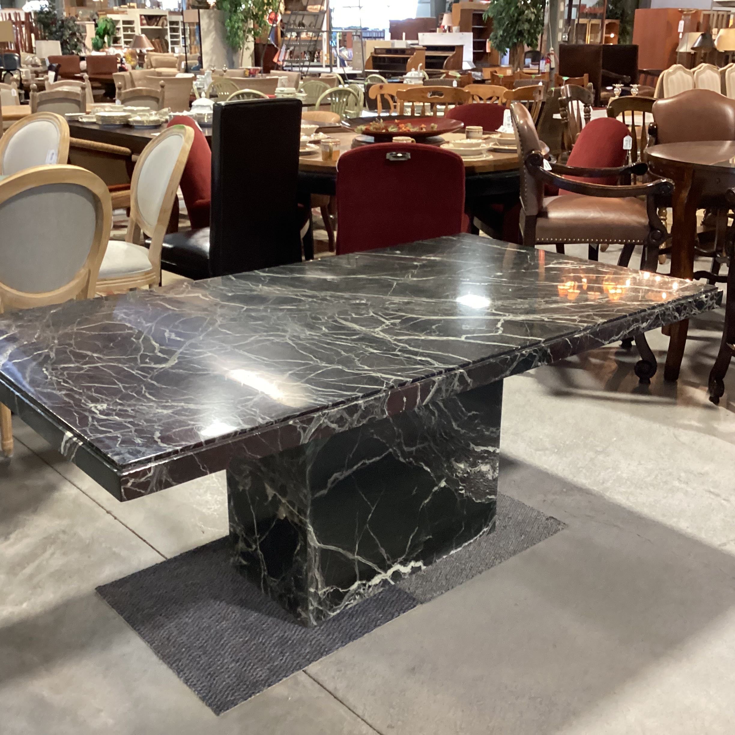 Green White Veining Marble Dining Table