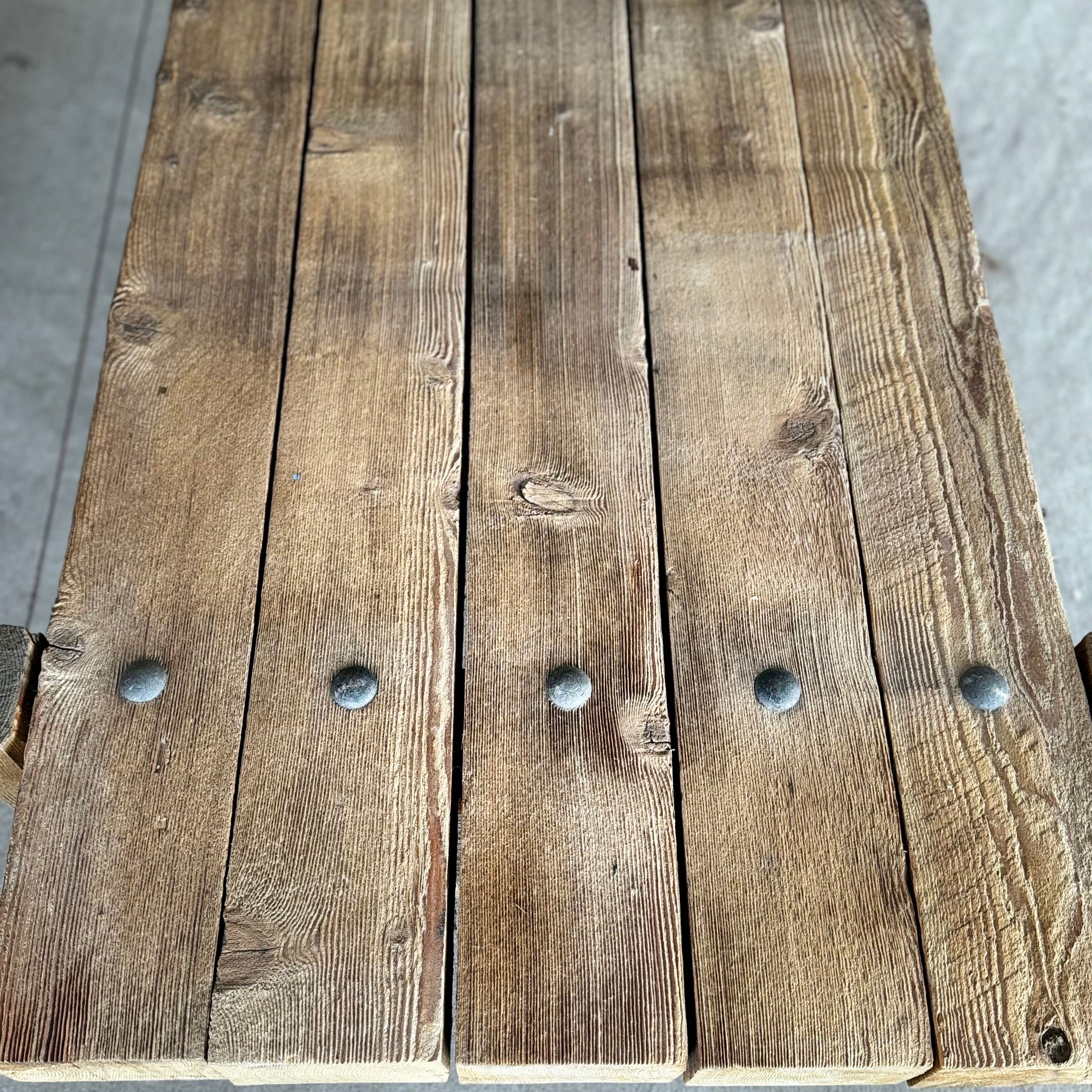 Rustic Wood Beam Patio Coffee Table