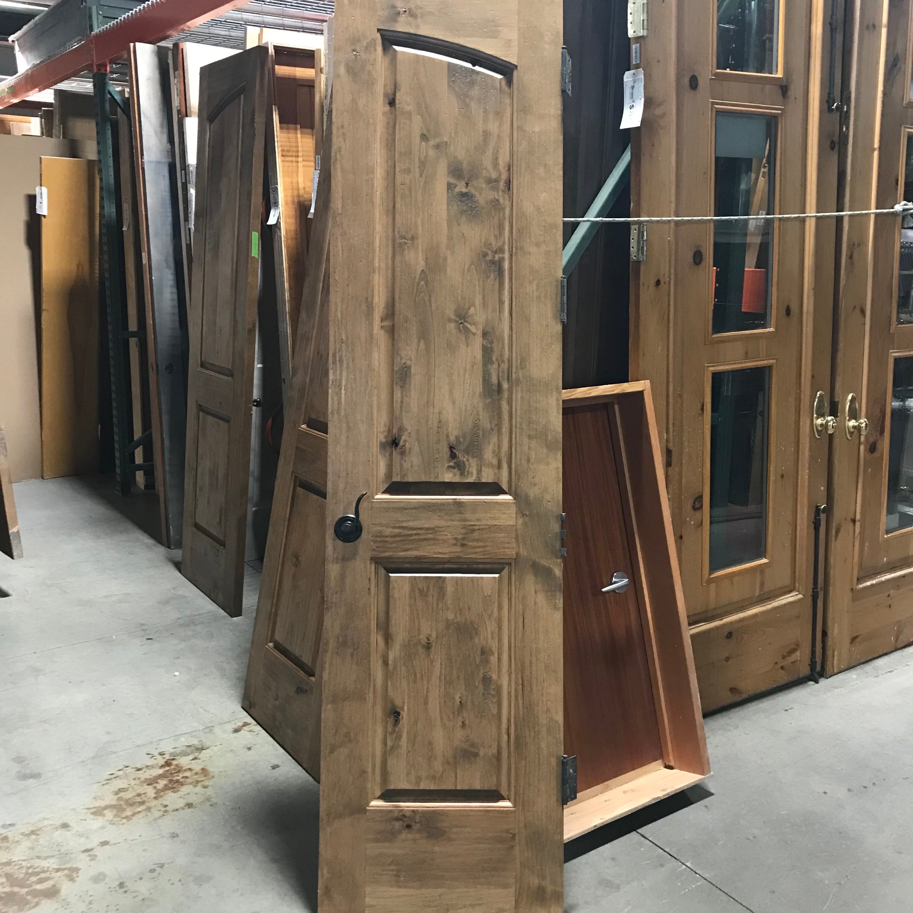 23"x 90"x 1.75" Brown Knotty Solid Alder 2 Panel Interior Door LH