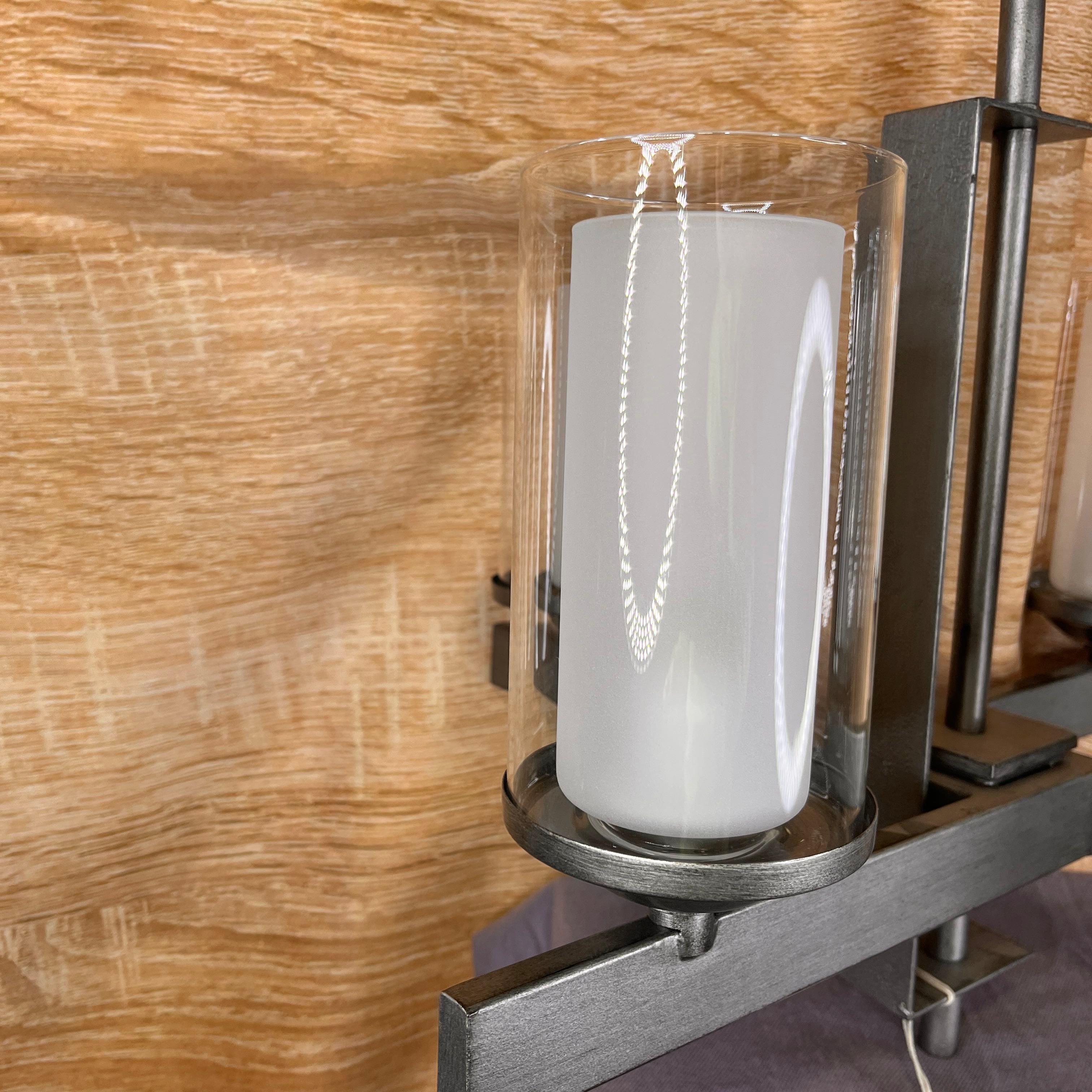 Craftmade 4-Light Chrome Iron with Frosted Glass Shades Chandelier