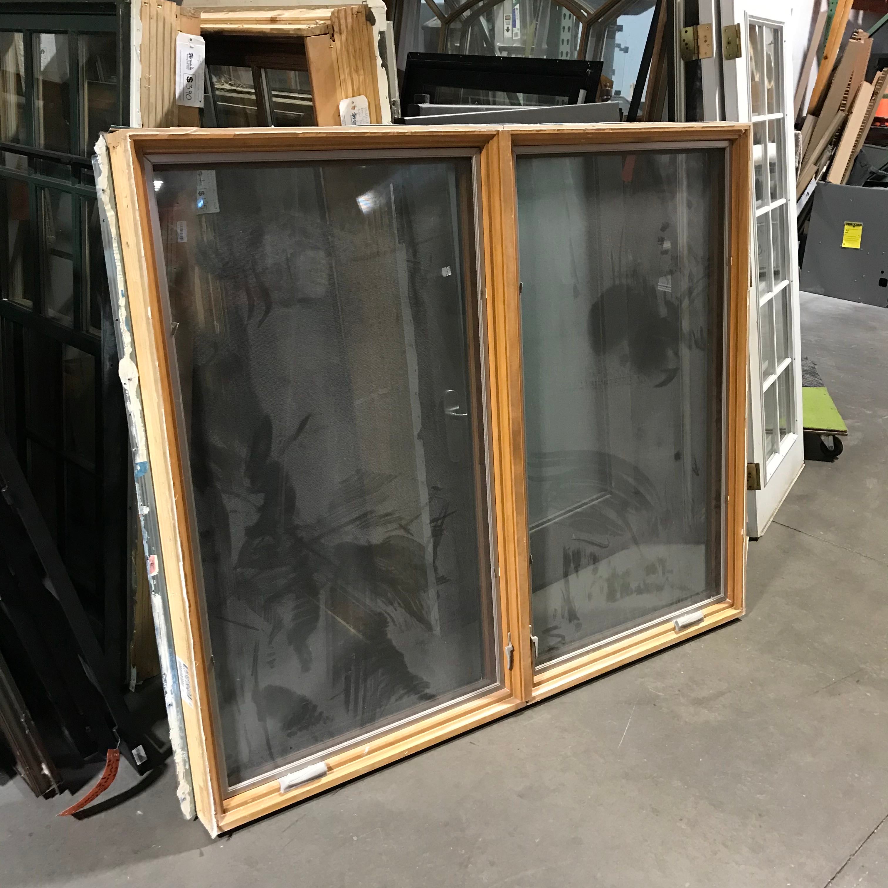 70"x 53"x 5" Tan Metal Clad Double Casement Exterior Window