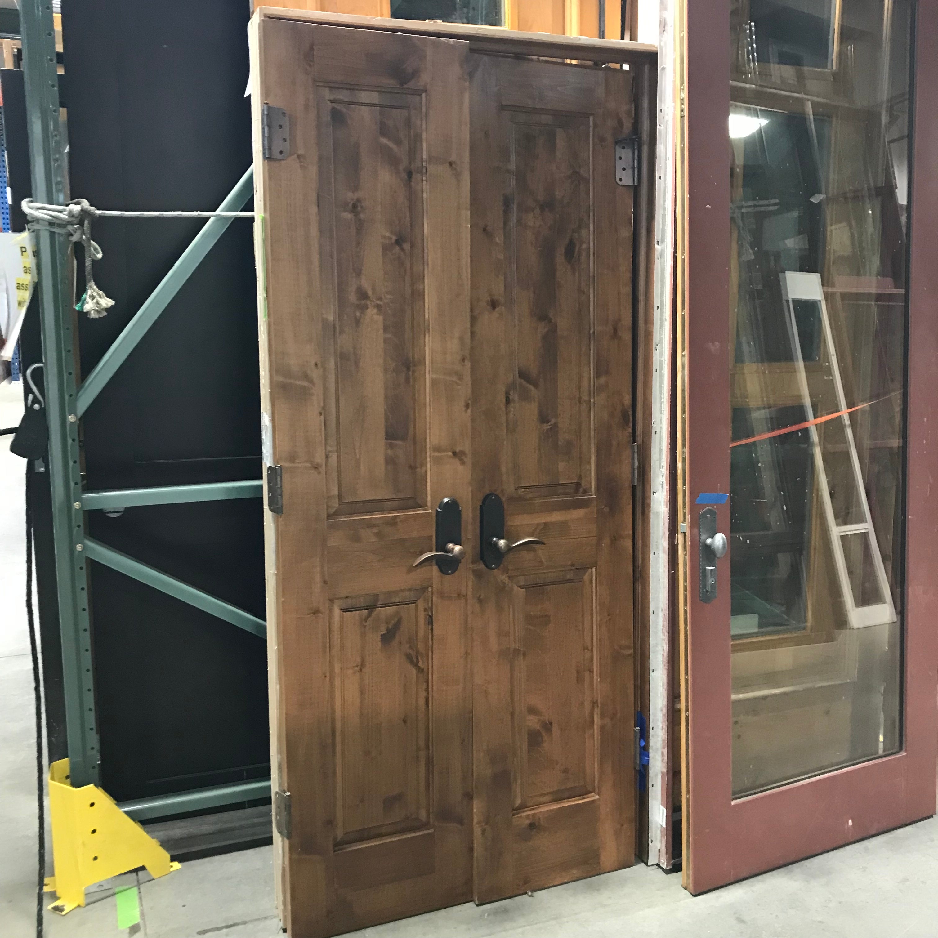 35.5"x 79.5"x 1.75" Pair of French Closet Alder Doors with Jamb