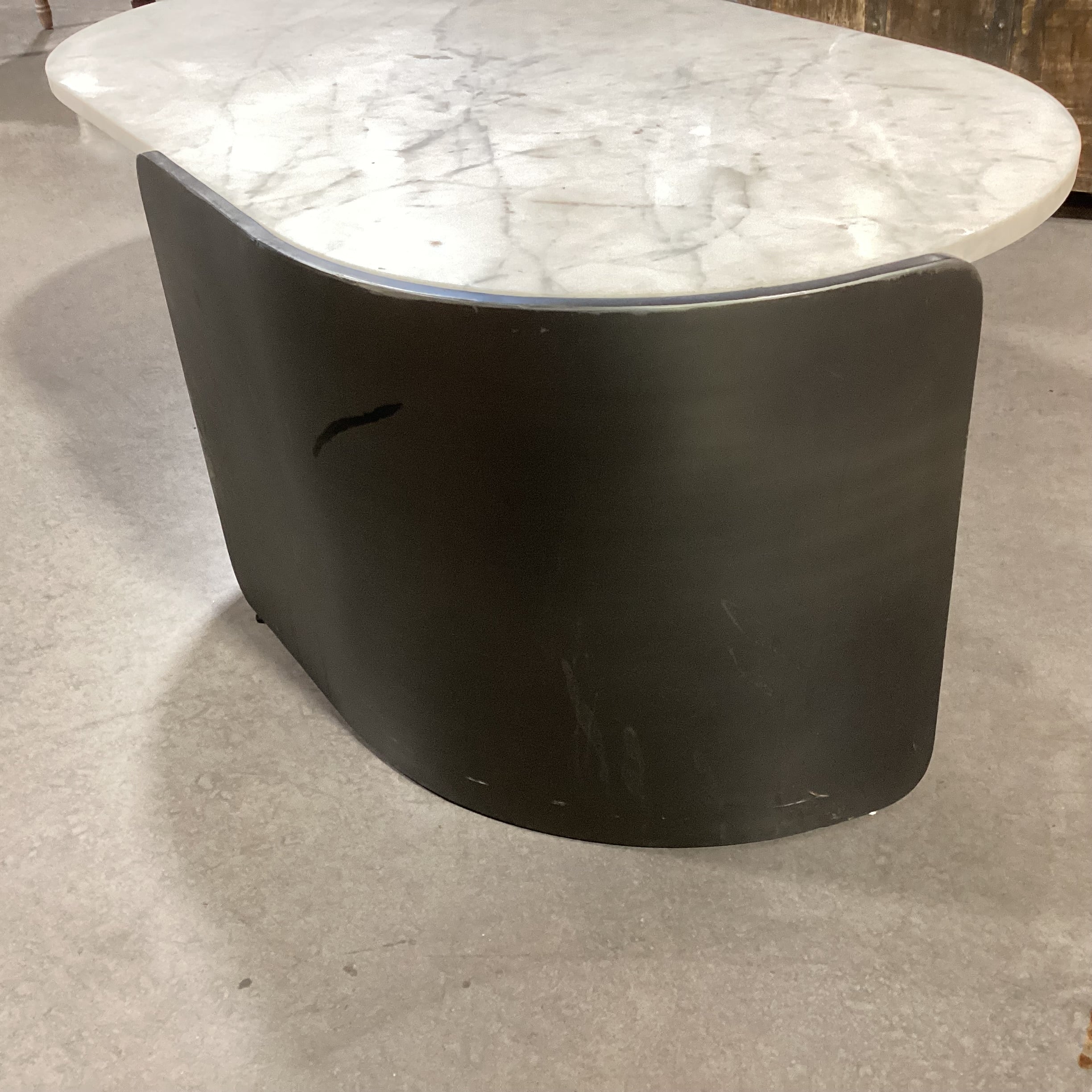 Marble & Sculptured Metal Coffee Table 44.5"x 25.5"x 17"