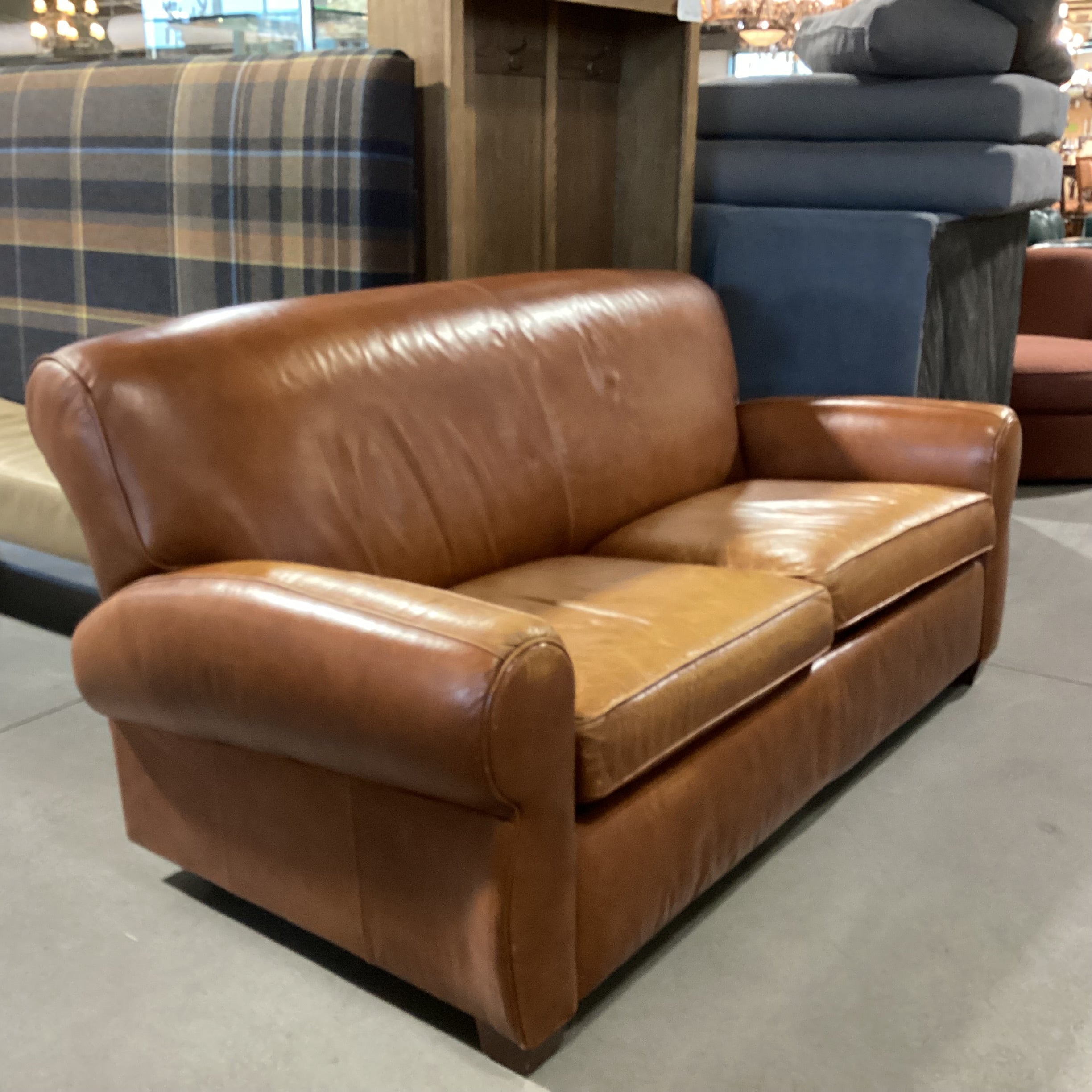 Barca Lounger Brown Leather Sofa 78"x 40"x 35"