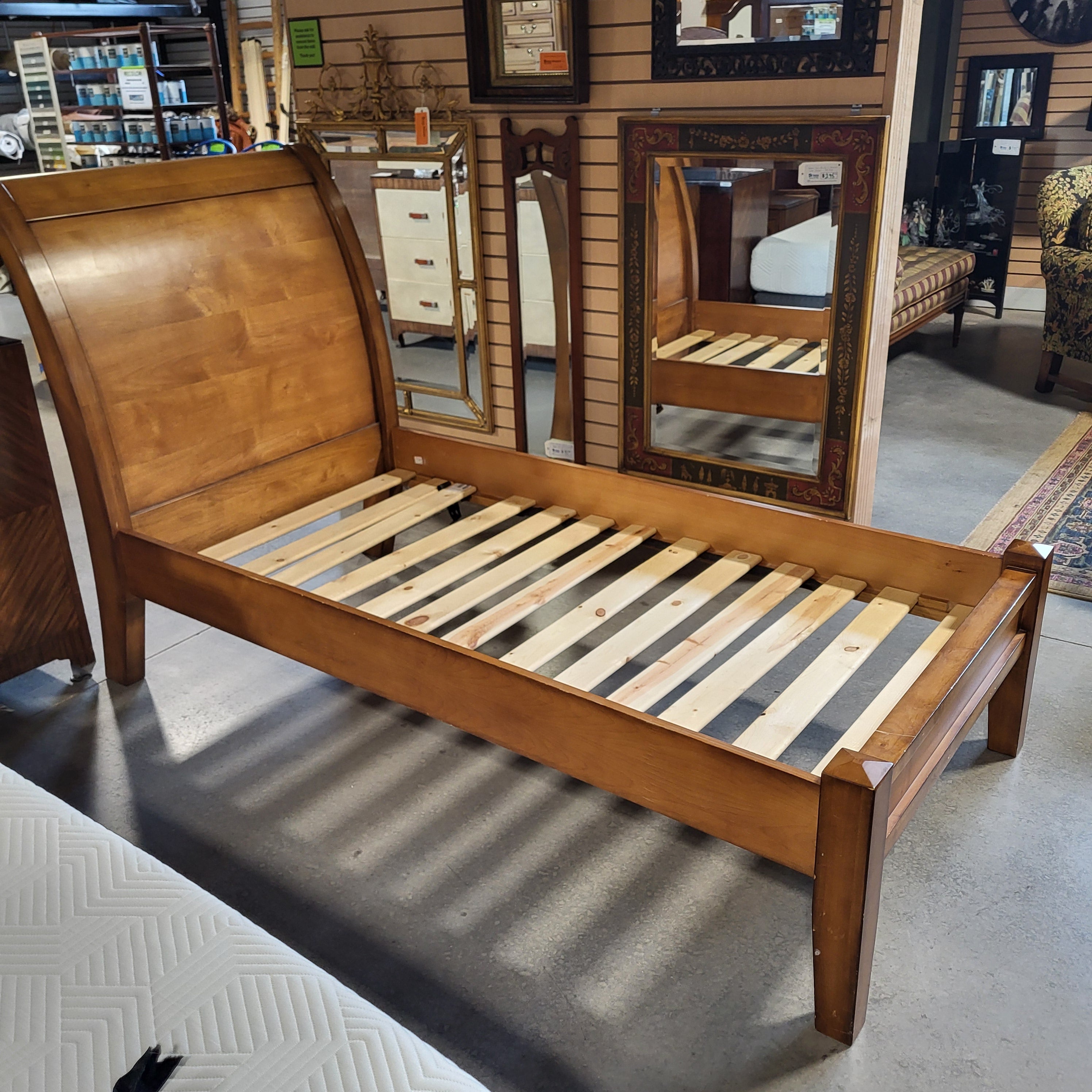 Twin Medium Wood Finish Bed Set 42"x  90"x 52"