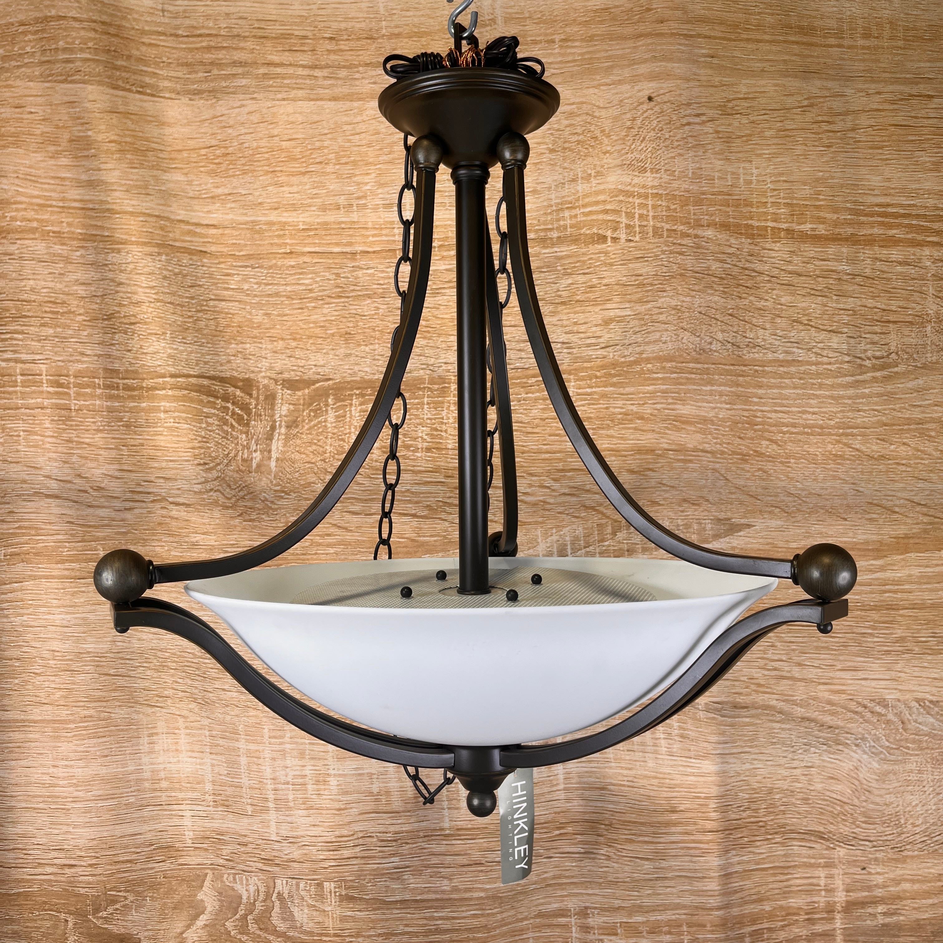 Hinkley Boila 3-Light Bronze and Glass Ceiling Pendant