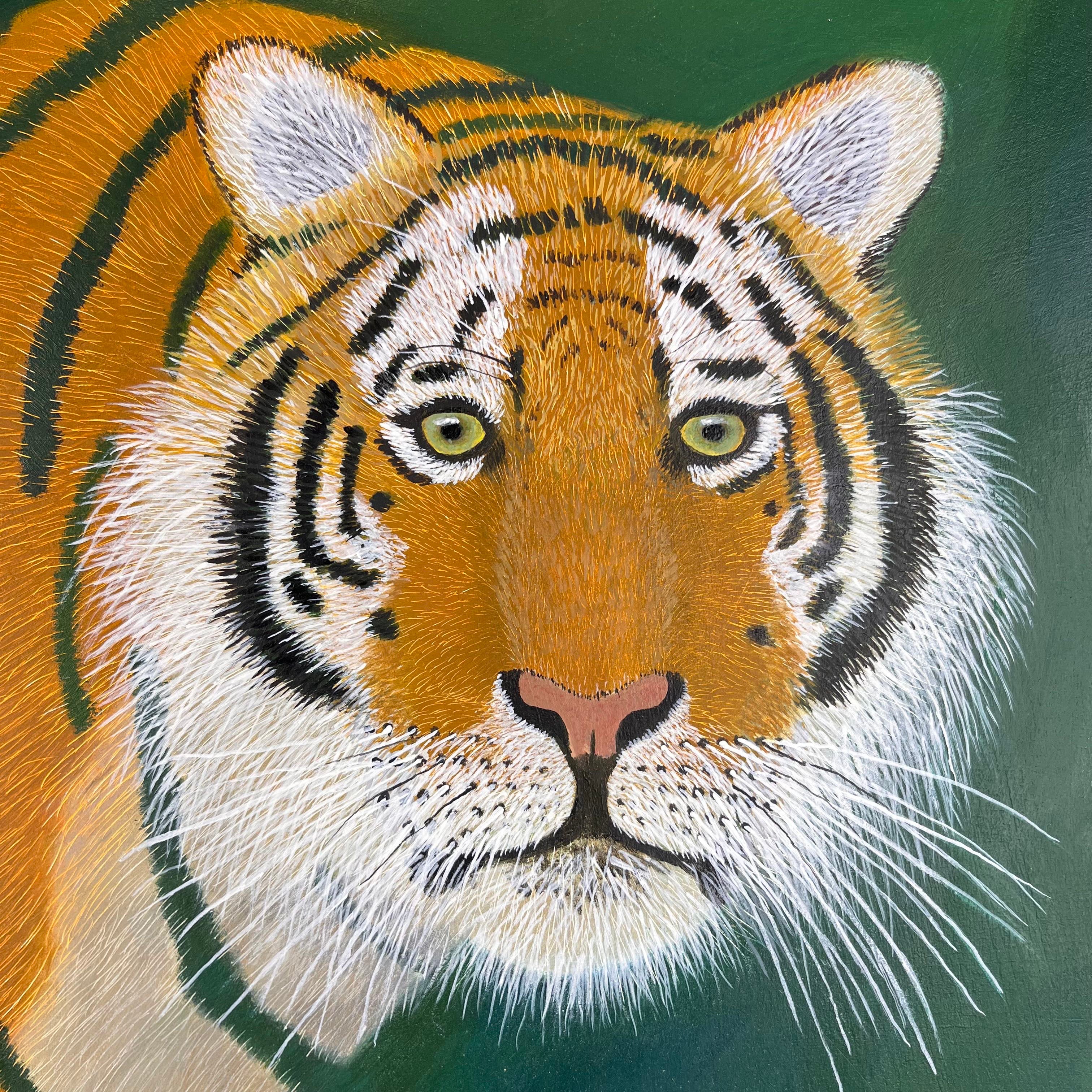"El Tigre" by Terry Doyle 2015 Oil on Wood Signed Original Painting Wall Art