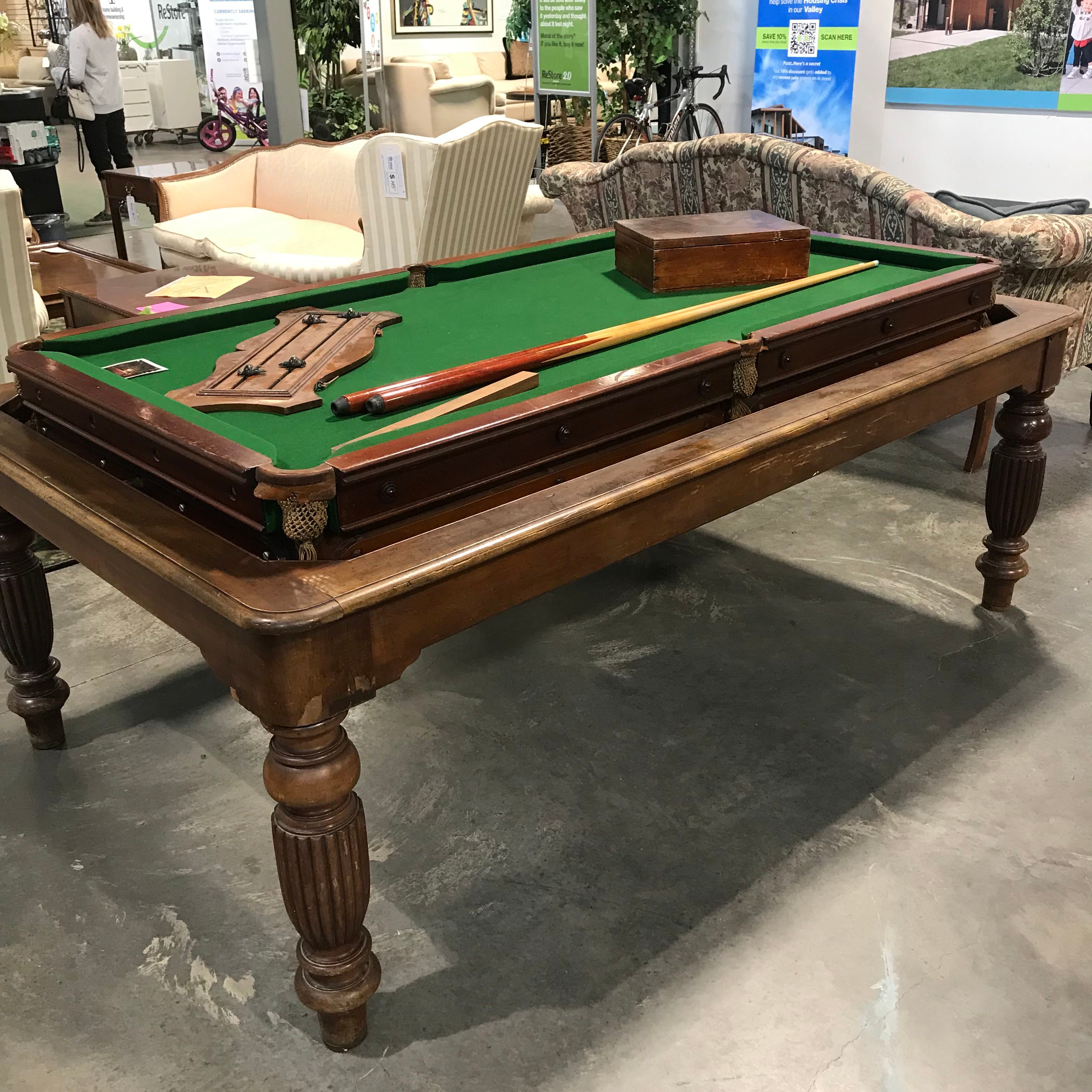 Orme & Sons Ltd. Custom Convertible Dining/Snooker Table 19th Century