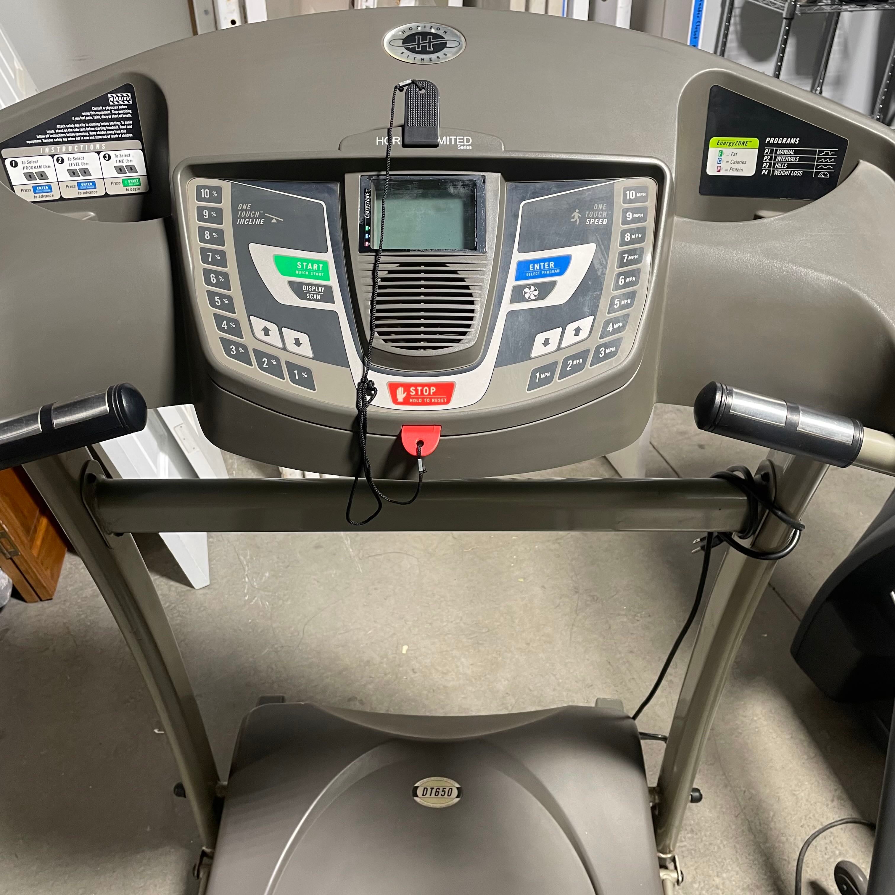 34"x 67"x 57" Horizon Fitness Treadmill