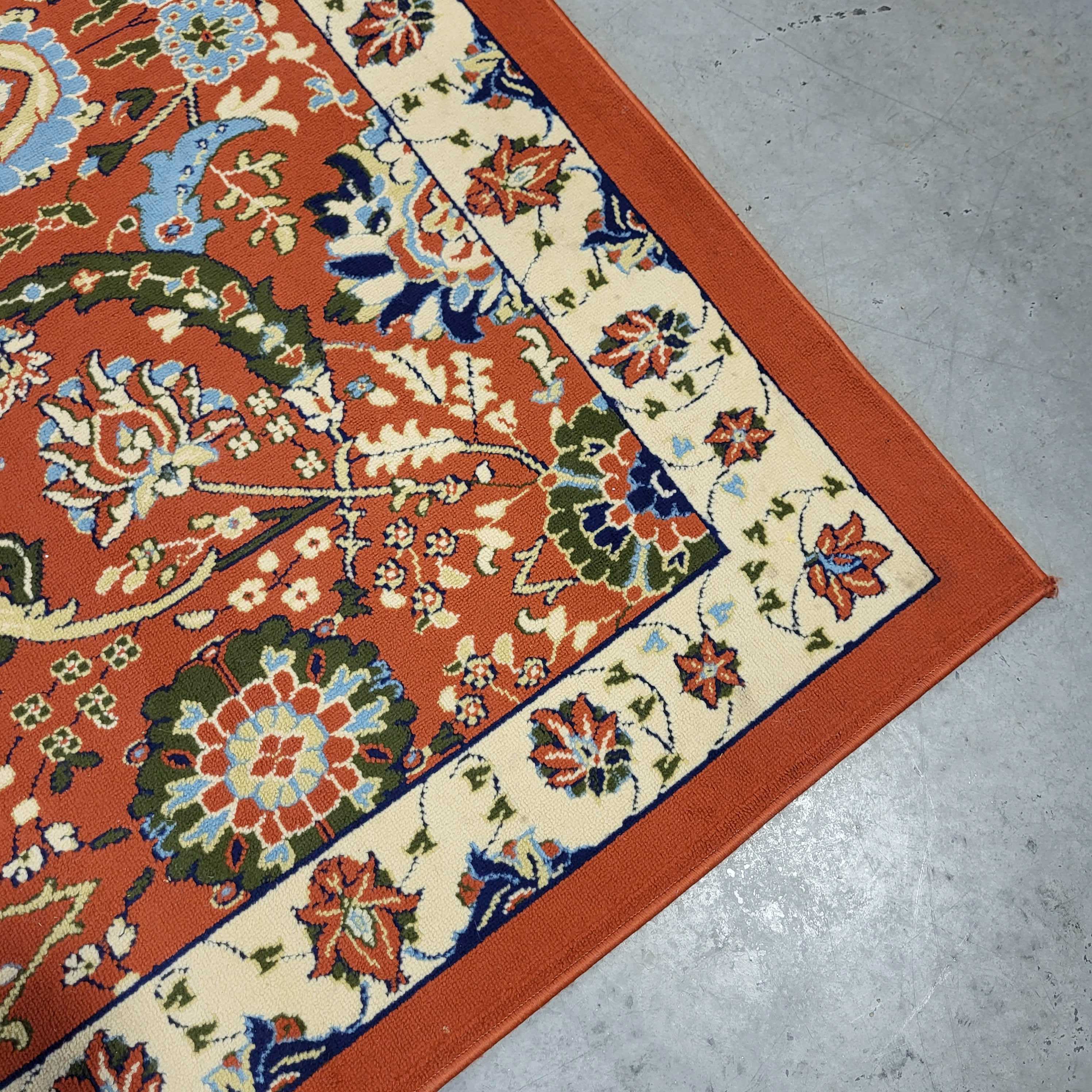 7'x 10' Unique Loom Isfahan Collection Terracotta Floral Poly Rug