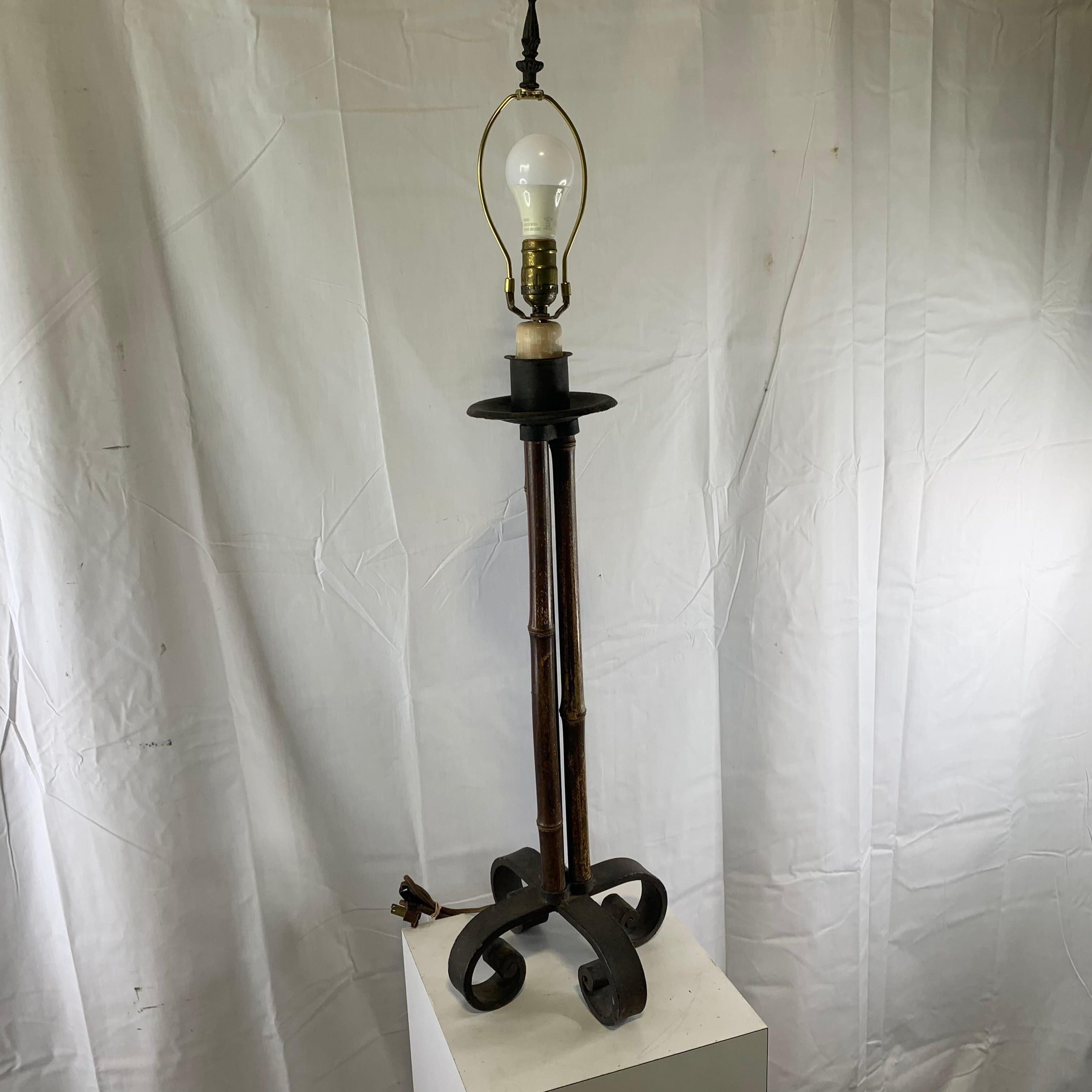 8"x 8"x 40.5" Laura Lee Designs Madison Bamboo Table Lamp