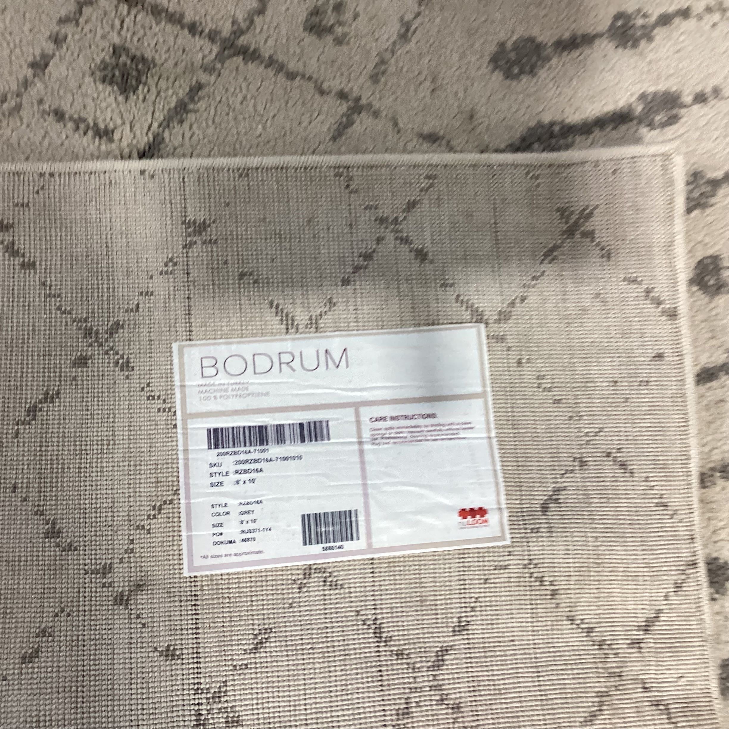 NuLoom Bodrum Cream and Grey Design Poly Rug