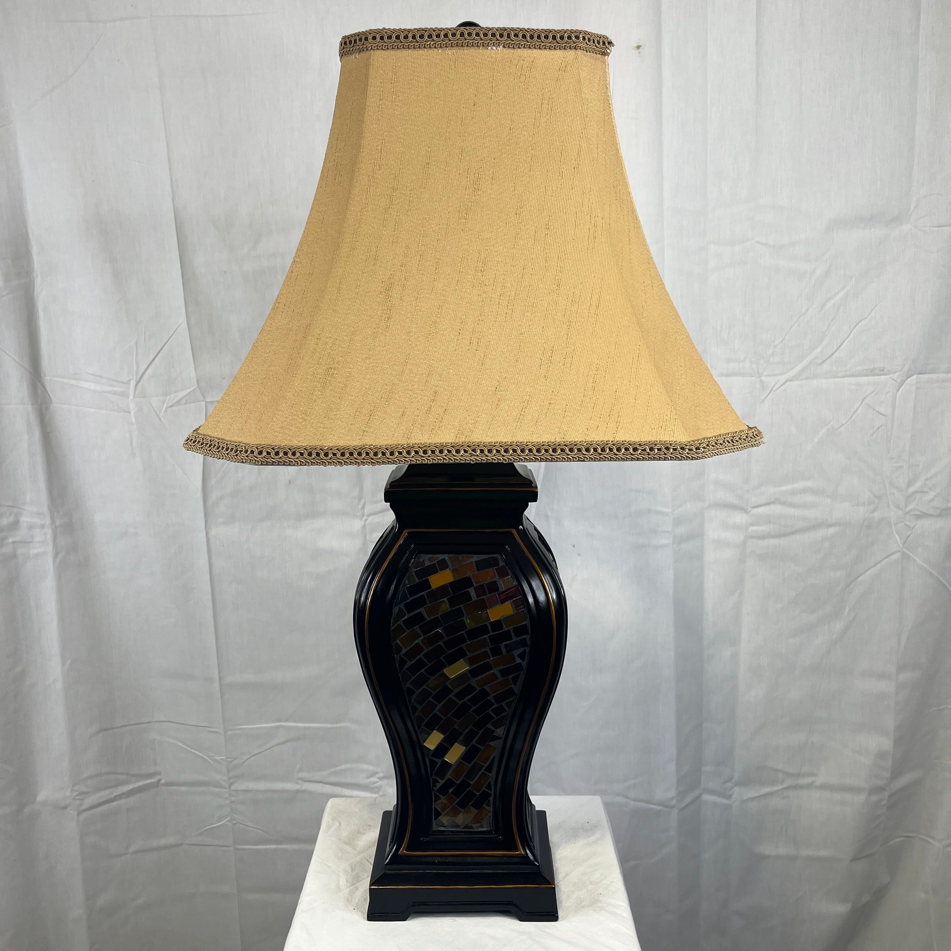 Dark Wood with Mosaic Glass Table Lamp