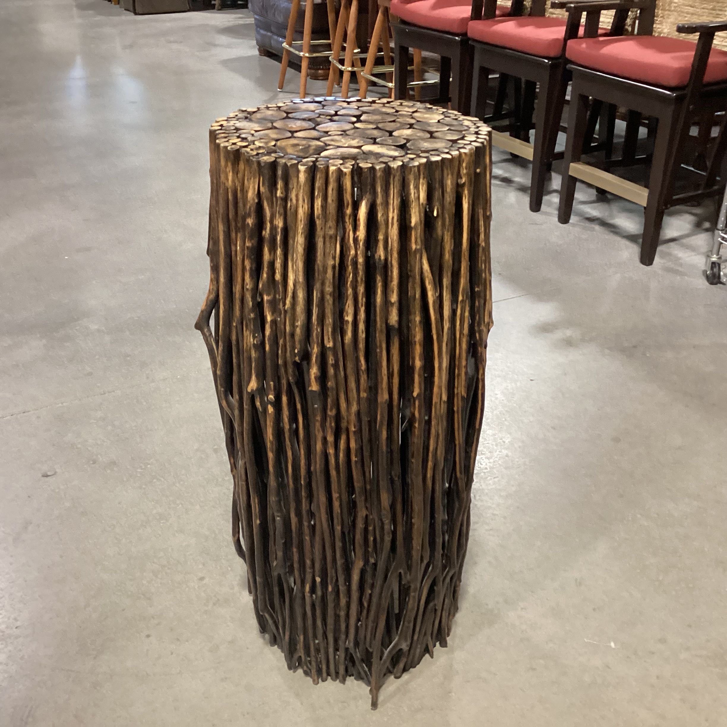 Vintage Rustic Gathered Driftwood Accent Table Plant Stand — Habitat