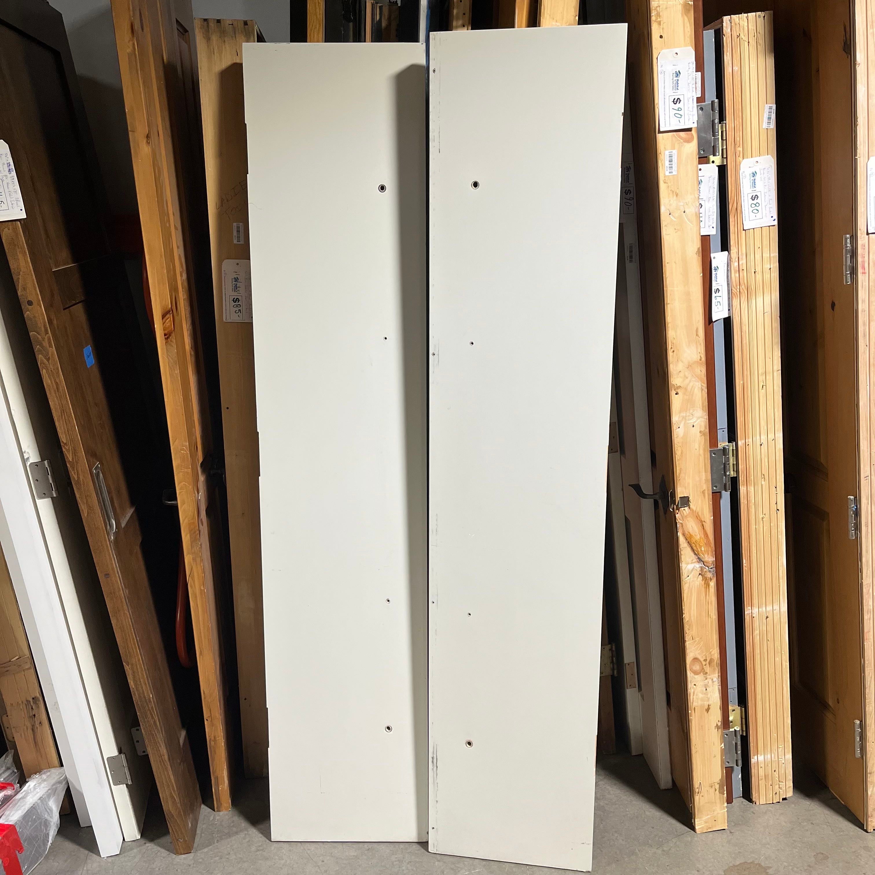 33.5"x 79.5" 1.75" Painted White Solid Slab Pine Veneer Interior French Closet Doors