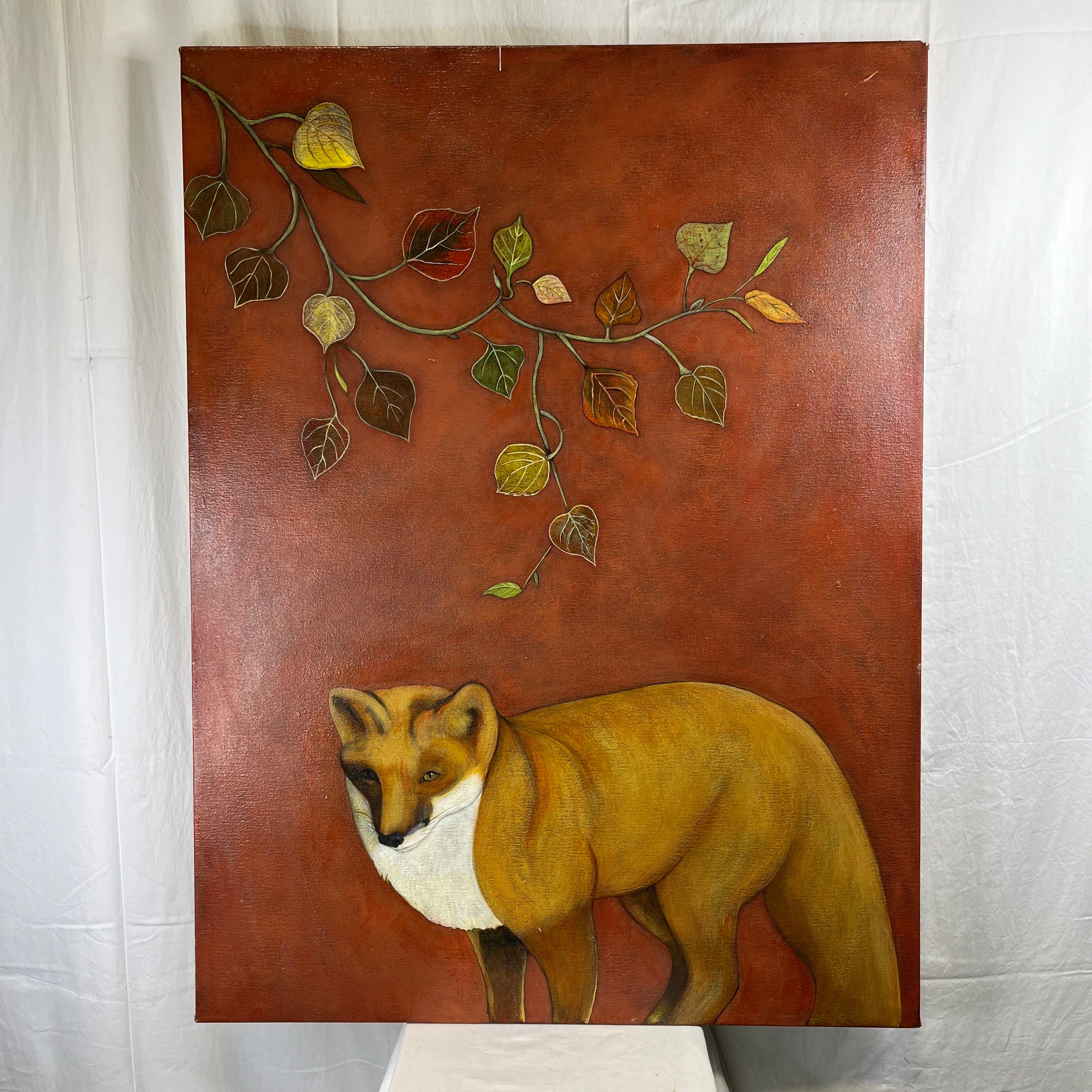 Aspen Fox by Phyllis Stapler Original Acrylic on Canvas Wall Art