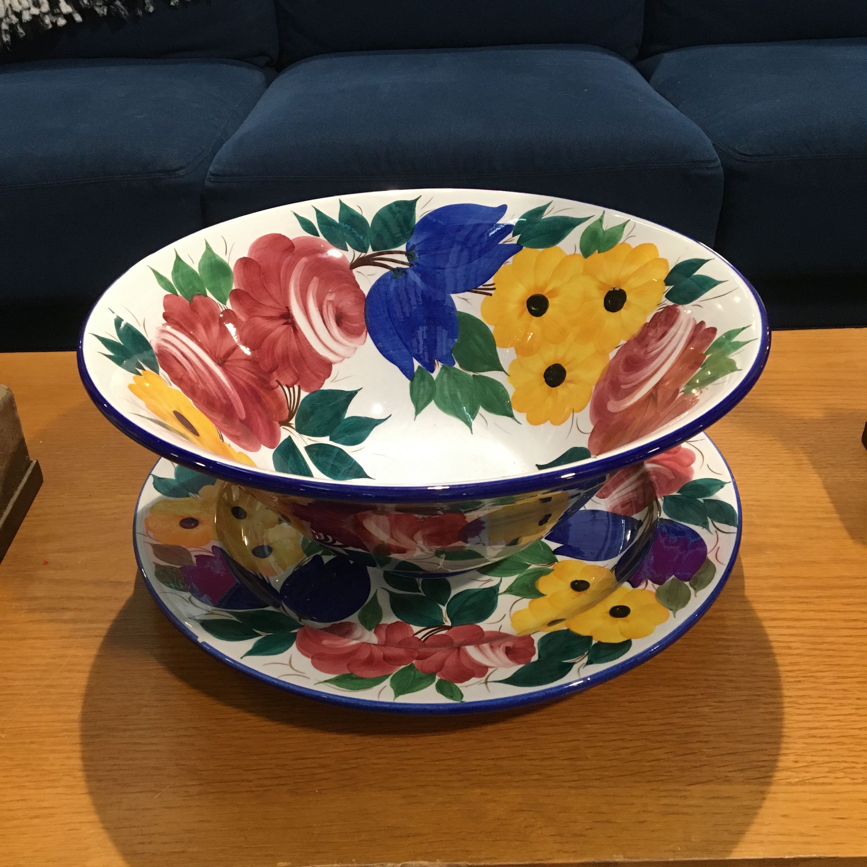 Andrea Galvani Pordenone Carbone with Platter Pottery Bowl Set