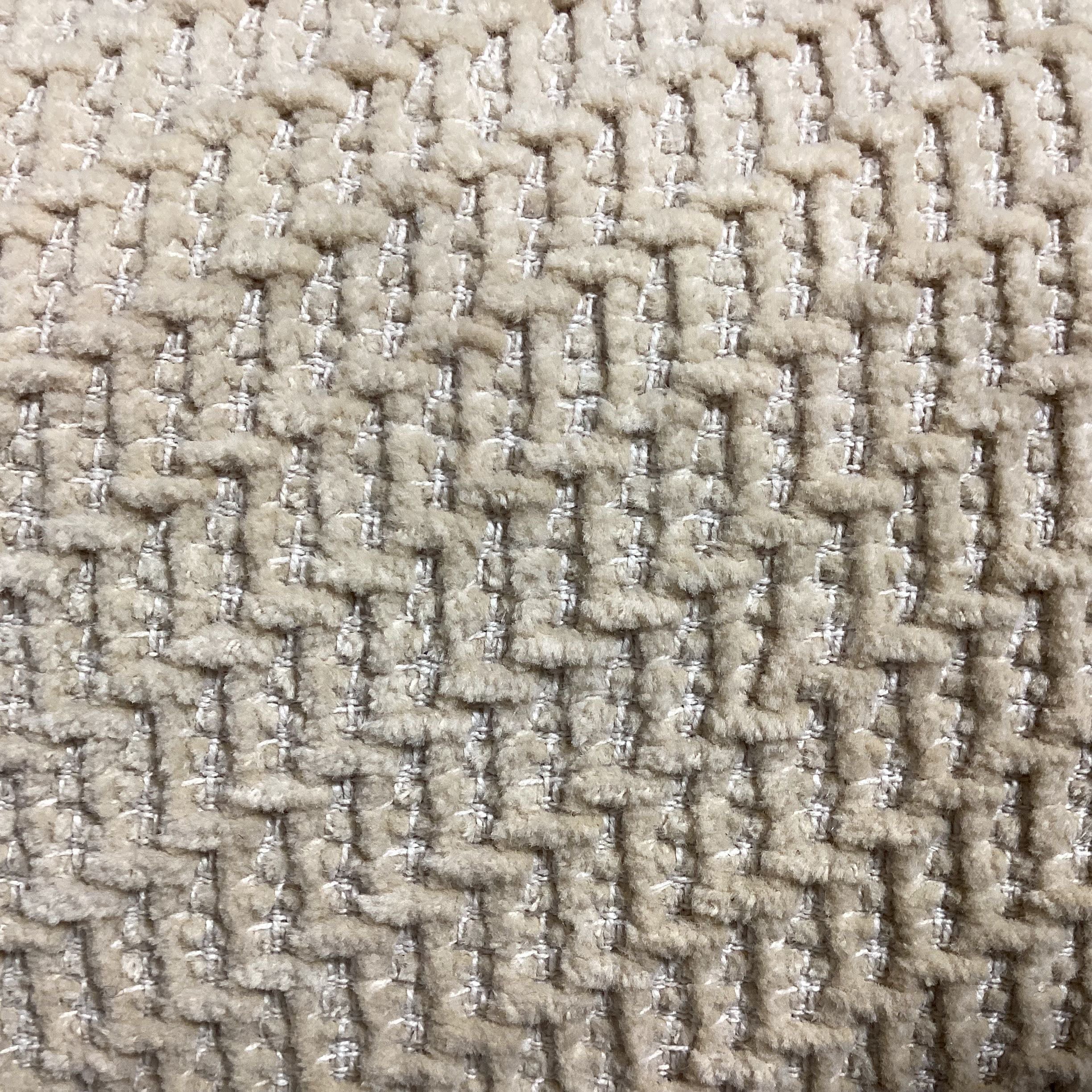 A Rudin Wheat Chenille Raised Design Woven Down Custom Sofa