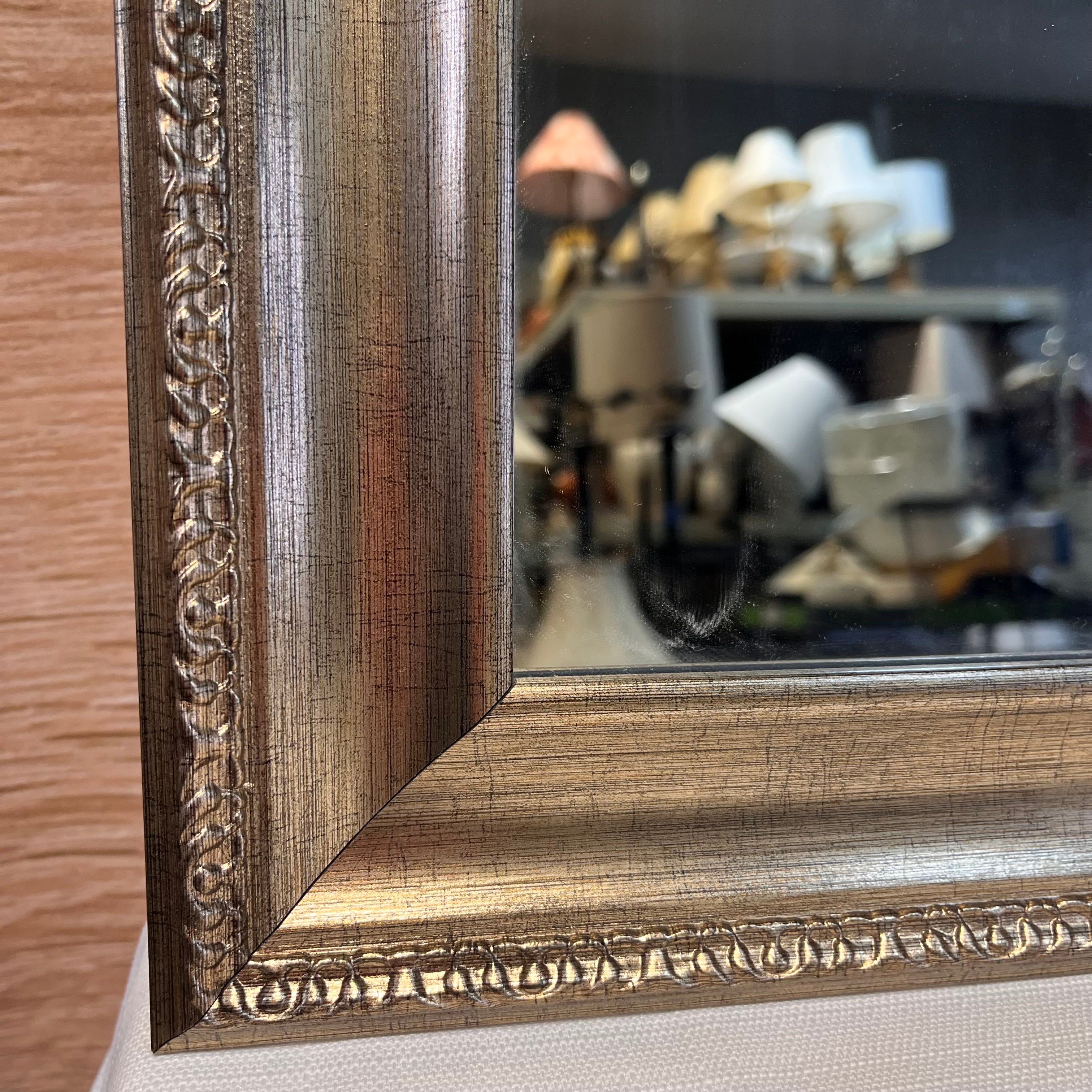 Ornate Silver Brushed Frame Mirror