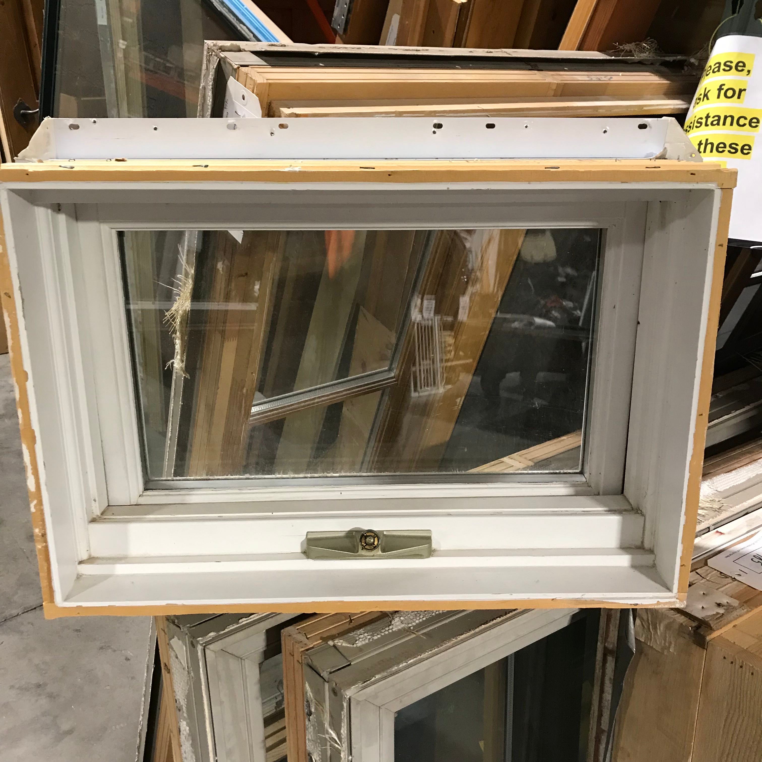 24"x 16"x 7.75" White Metal Clad Painted White Fir Interior Exterior Awning Window