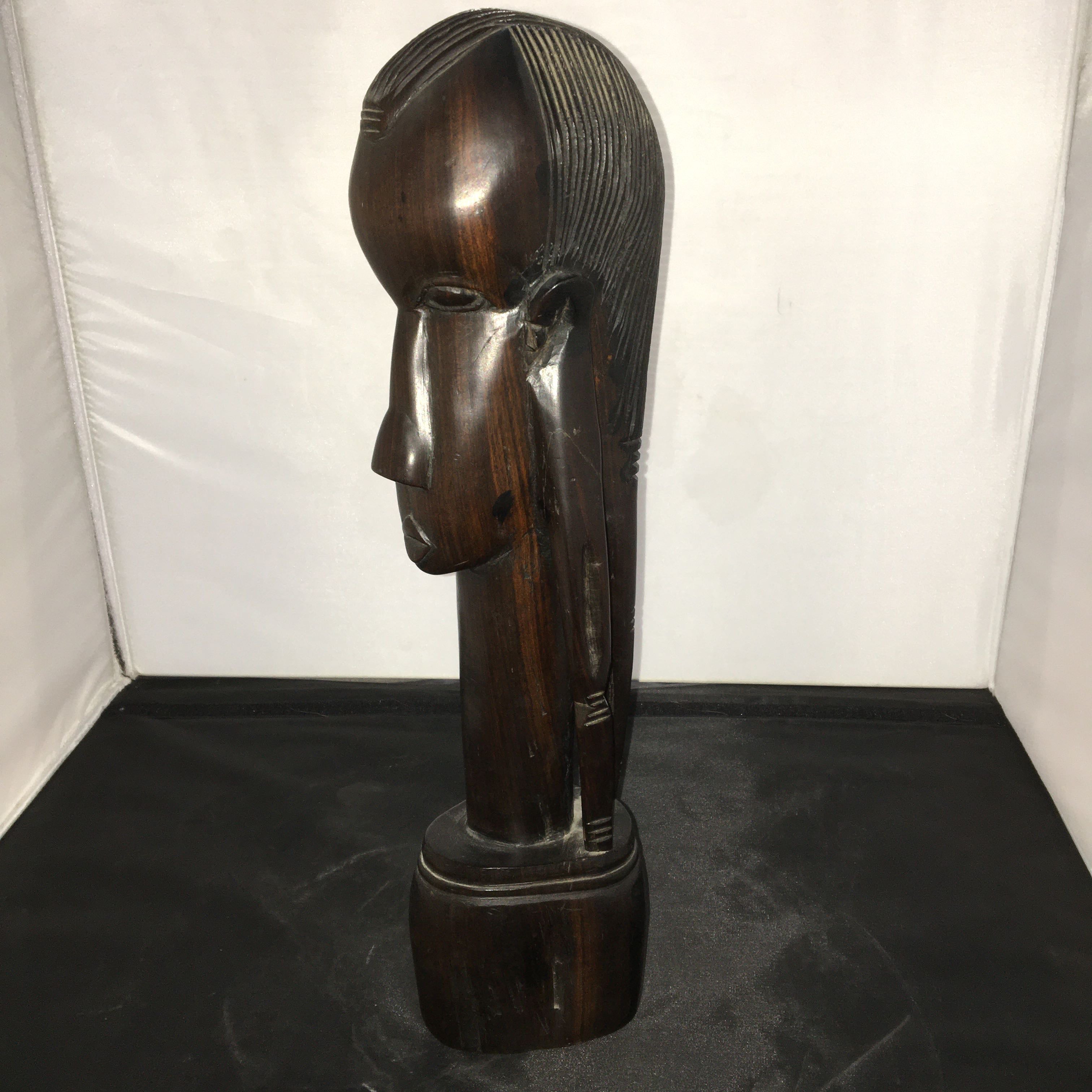 Hand Carved Ebony Tribal Figurine Made in Tanzania Home Decor