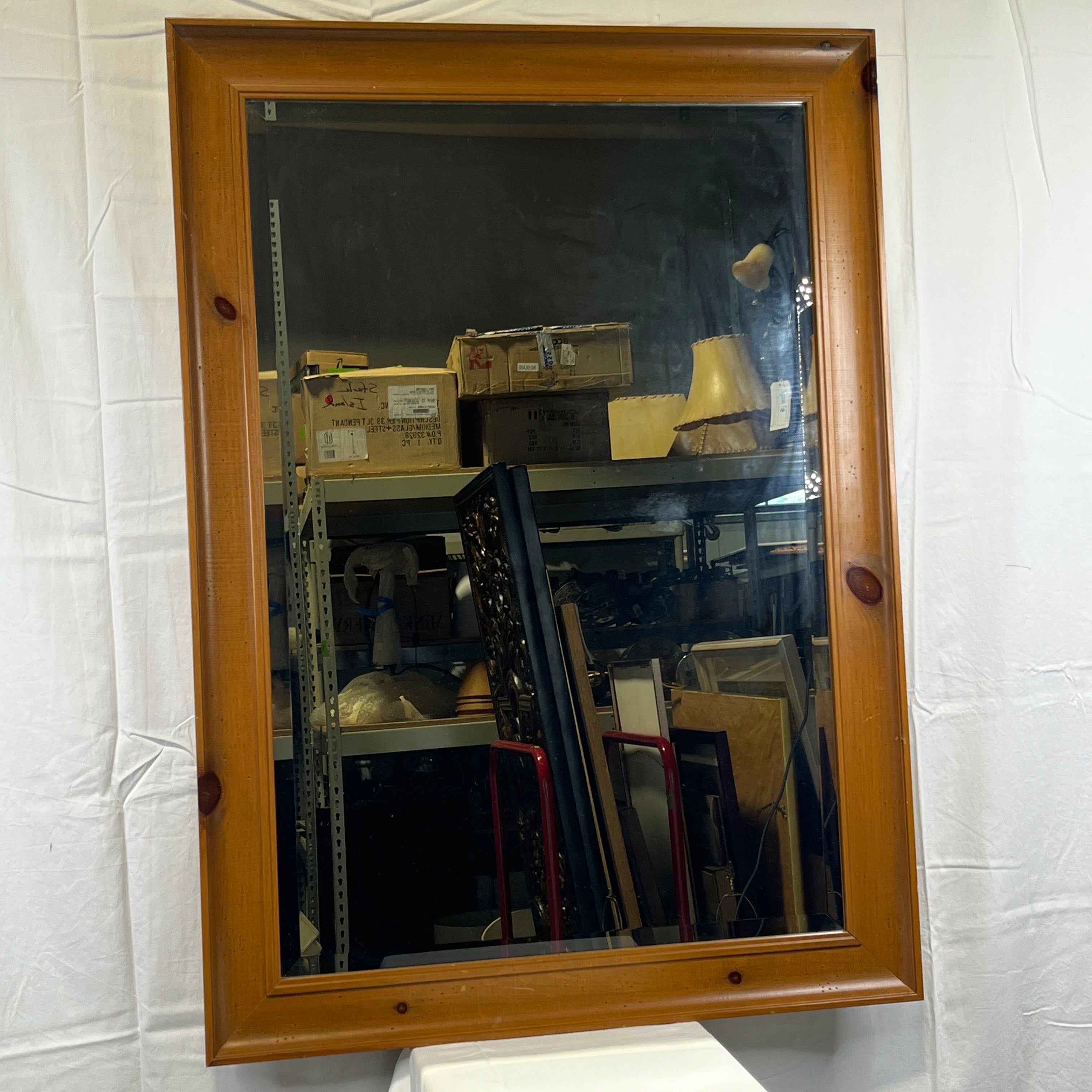 Beveled Pine Framed Mirror