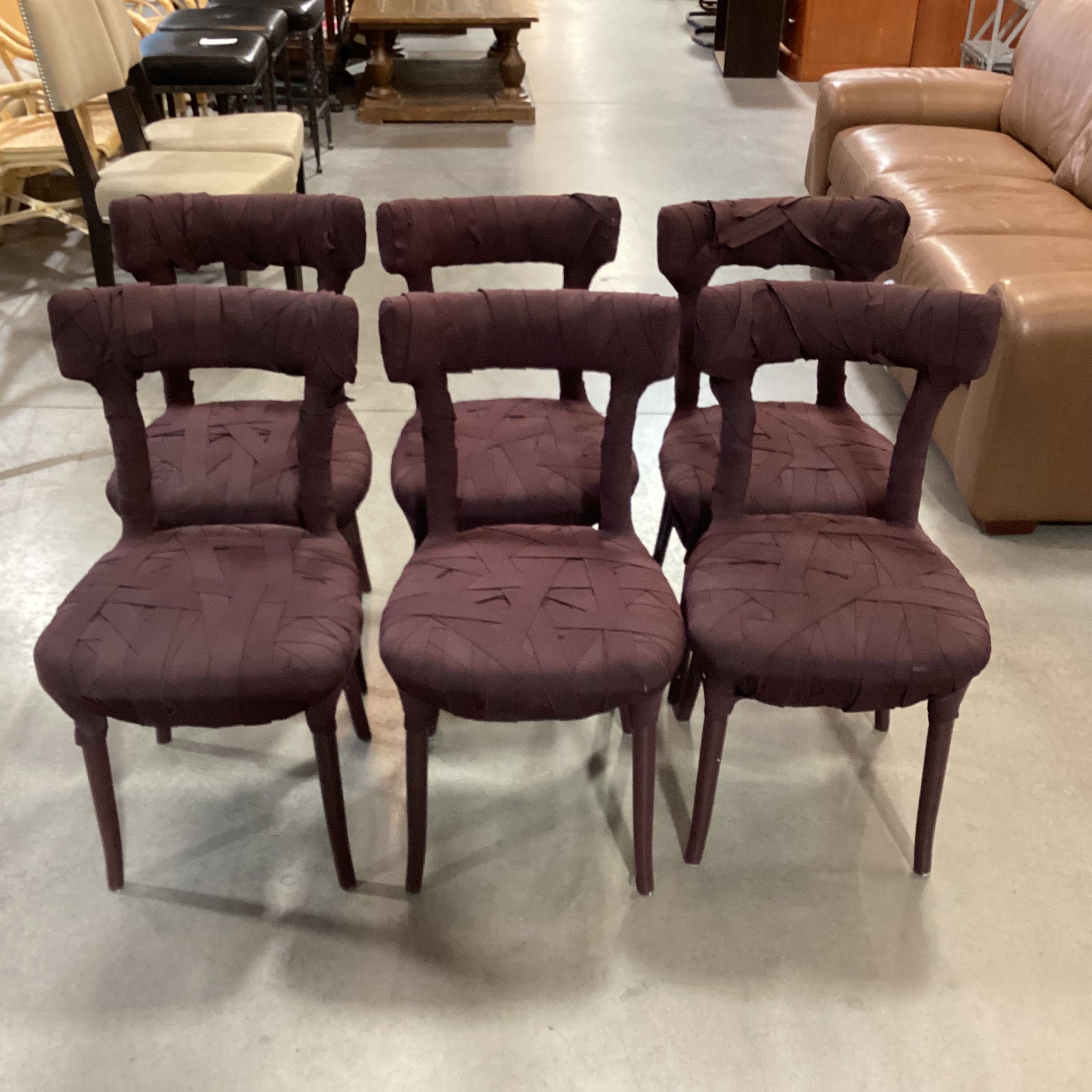 Peter Traag for Edra Purple Bandage Mummy Dining Chairs