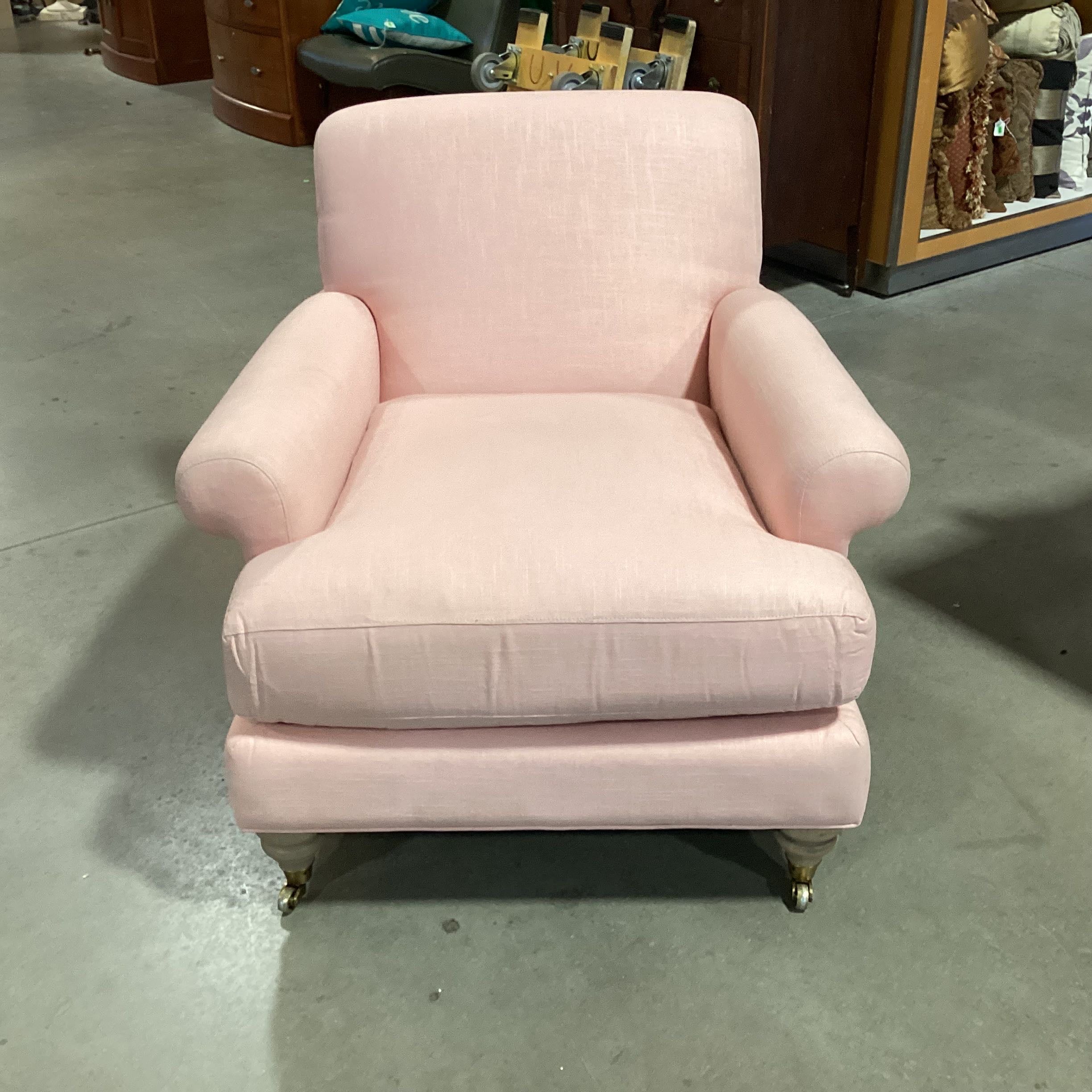 Pink best sale linen chair