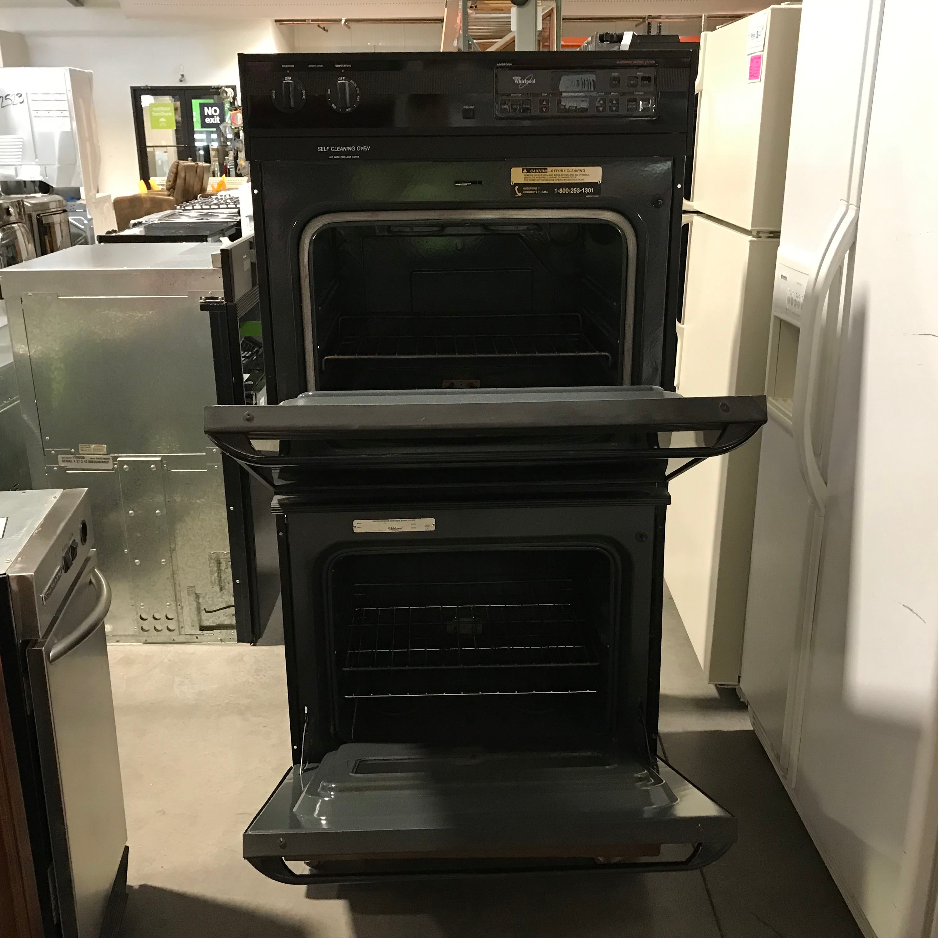 30"x 27"x 57.5" Whirlpool Black Double Oven Wall Oven
