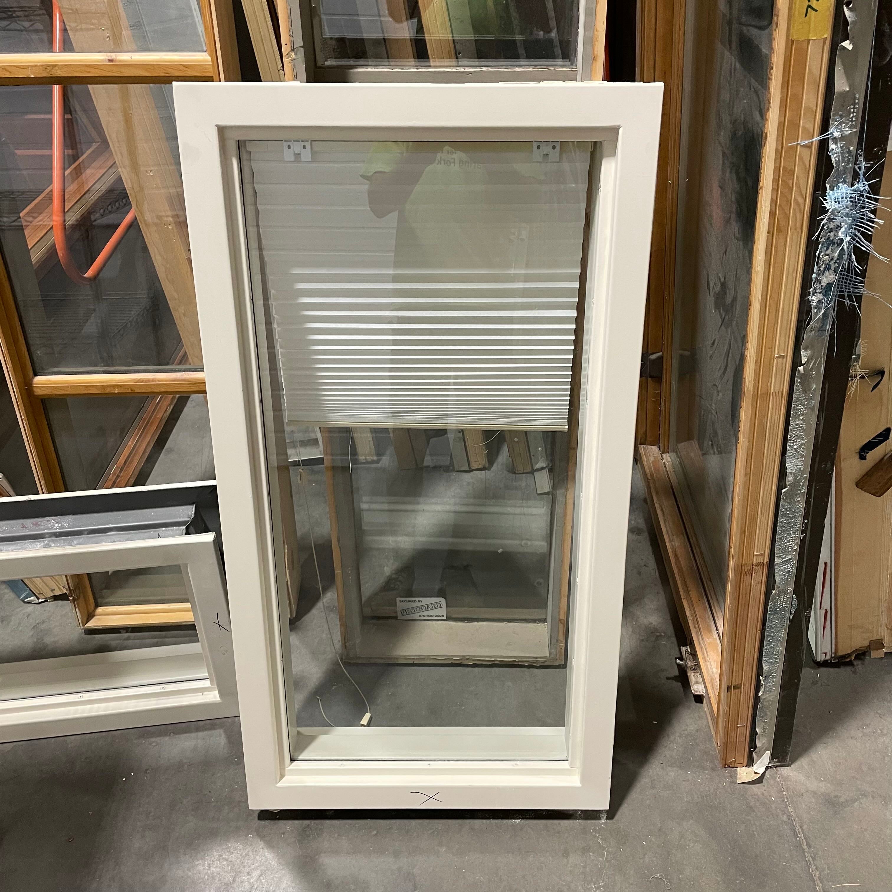 24"x 45"x 6.25" Painted White Metal Both Sides Fixed Exterior Window