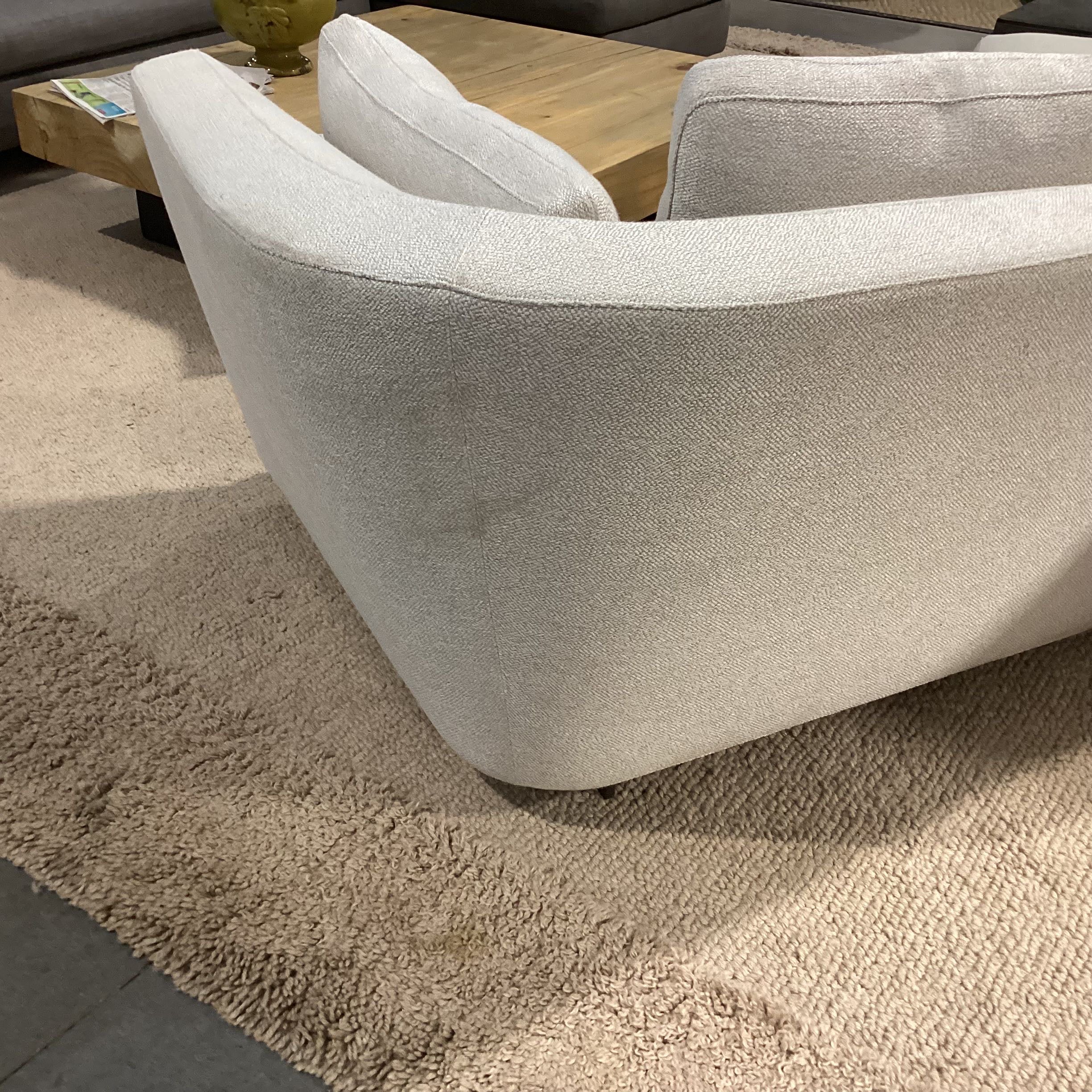 MInotti Italian Modern Ivory Woven Curved Sofa