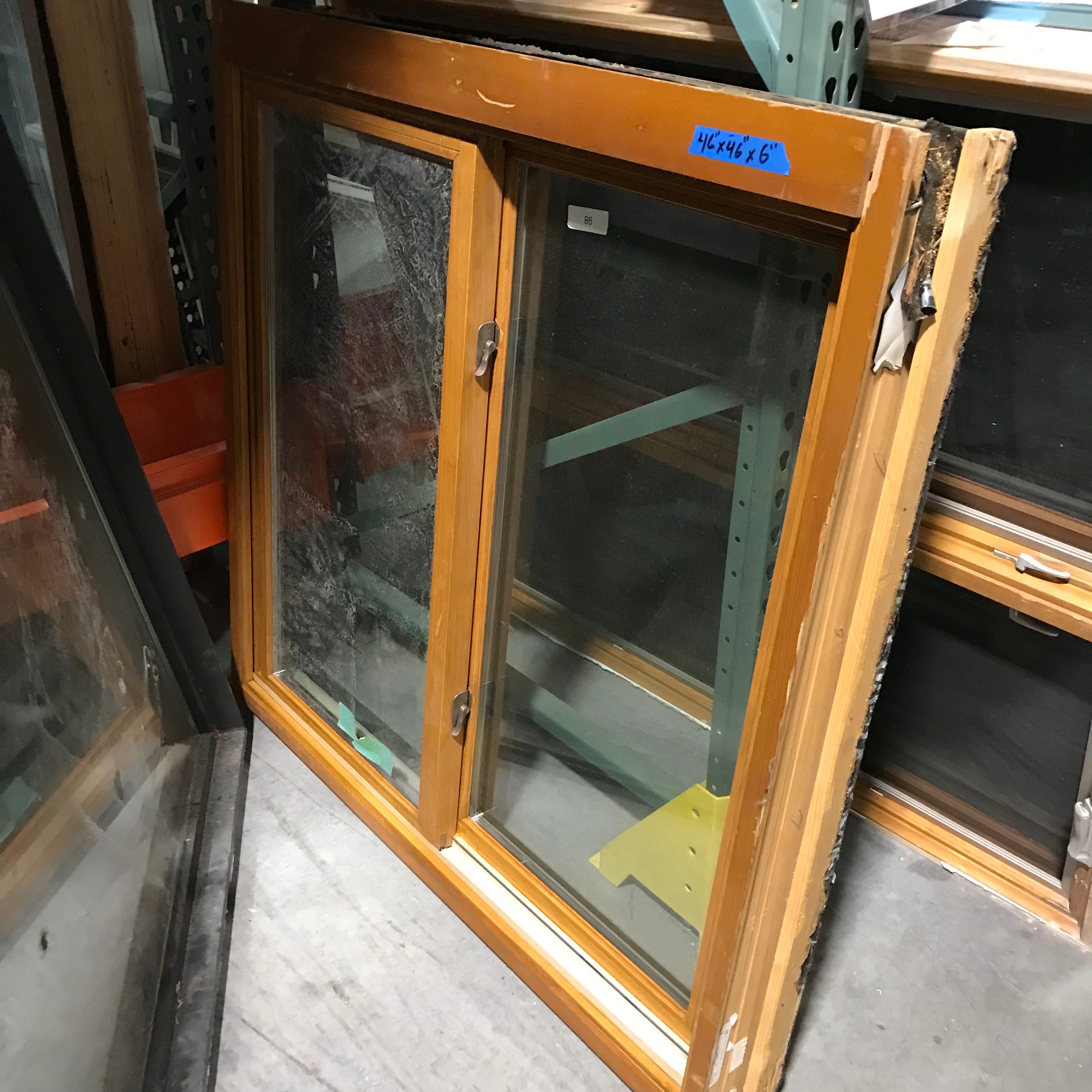 46"x 46"x 6" Dark Metal Clad Single Hung Casement Exterior Window