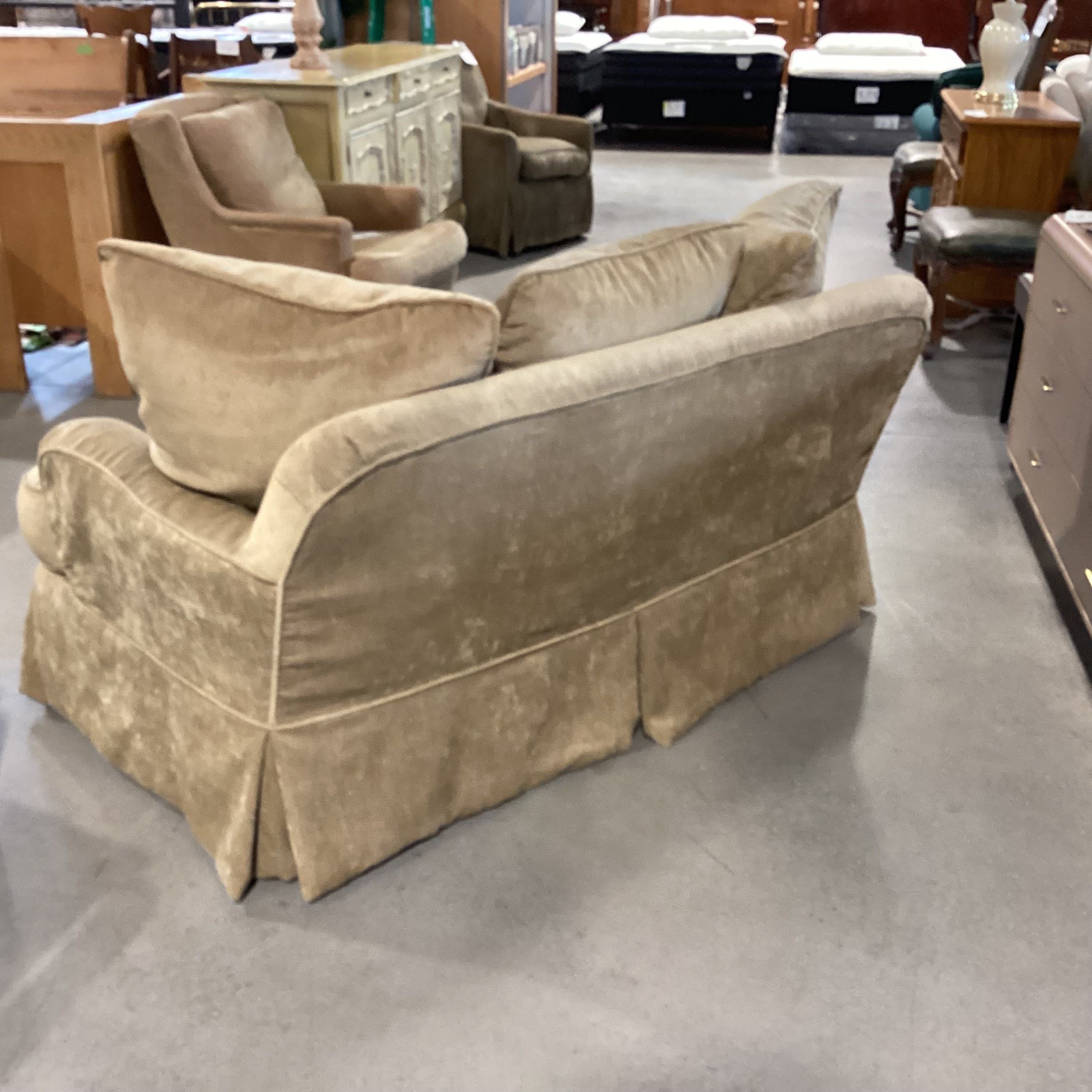 Quatrine Washable Furniture Golden Slipcovered Loveseat Sofa