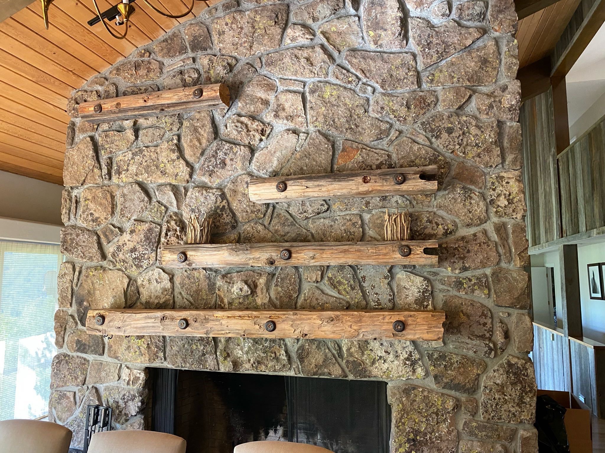 6 Piece Barnwood Beam Assortment Fireplace Mantel