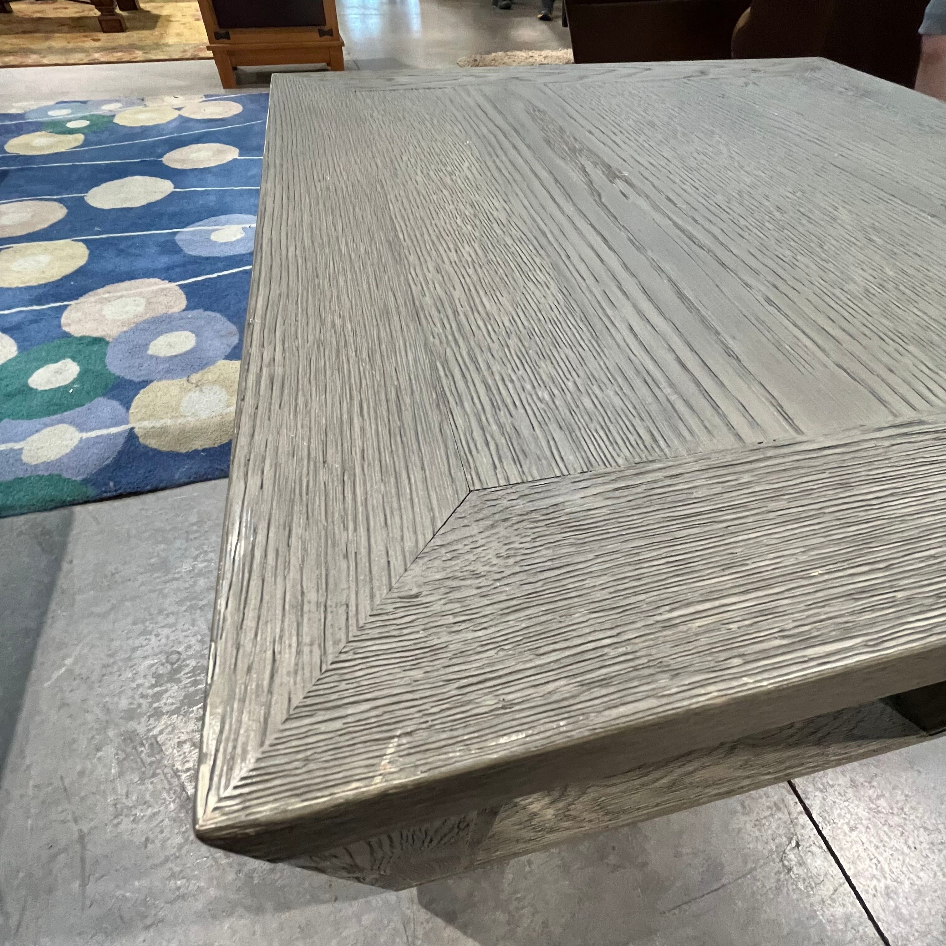 Grey Finish Solid Wood Square End Table