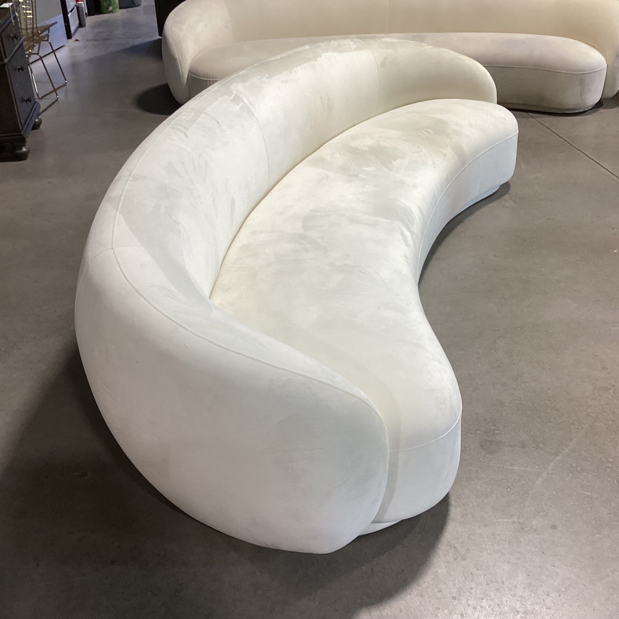 Tov Furniture Kendall Cream Velvet 120" Curved Sofa