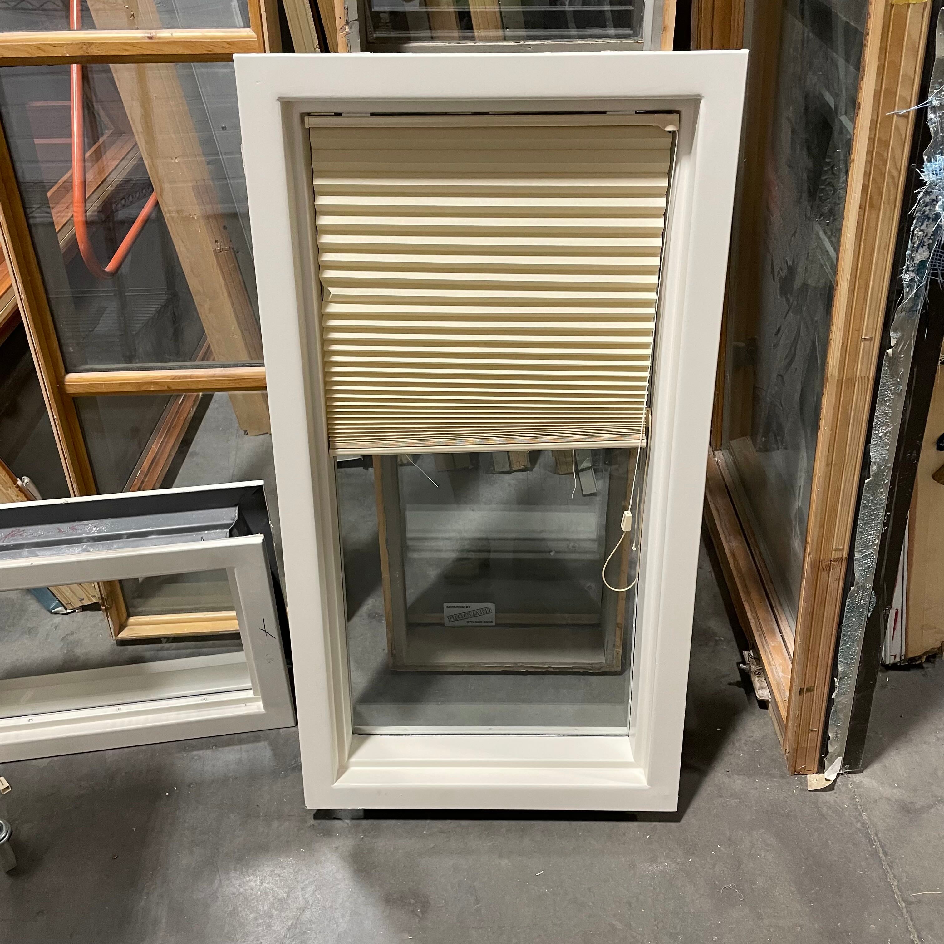 24"x 45"x 6.25" Painted White Metal Both Sides Fixed Exterior Window