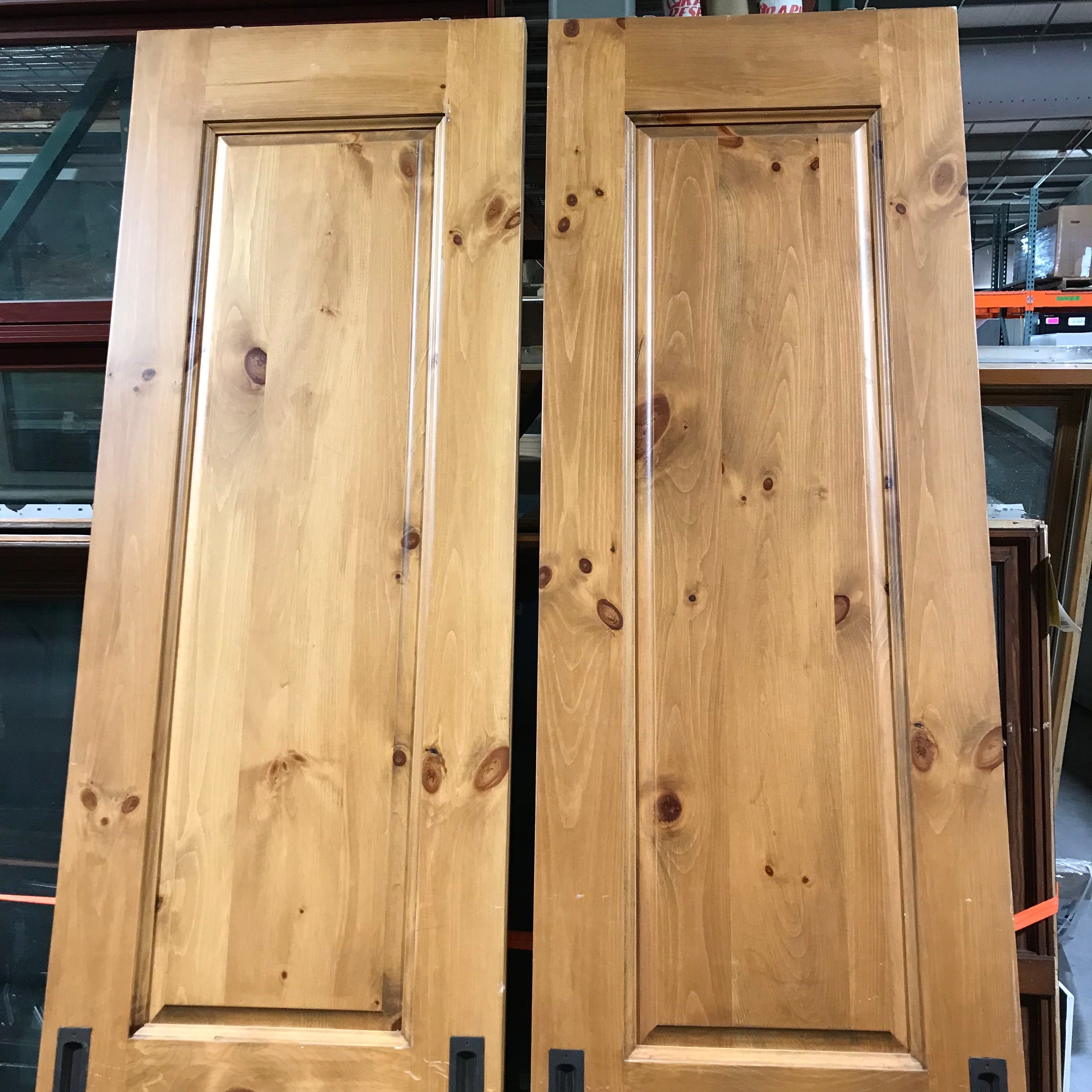 24"x 94.5"x 1.75" 2 Panel Honey Finish Knotty Pine Interior Pocket Door