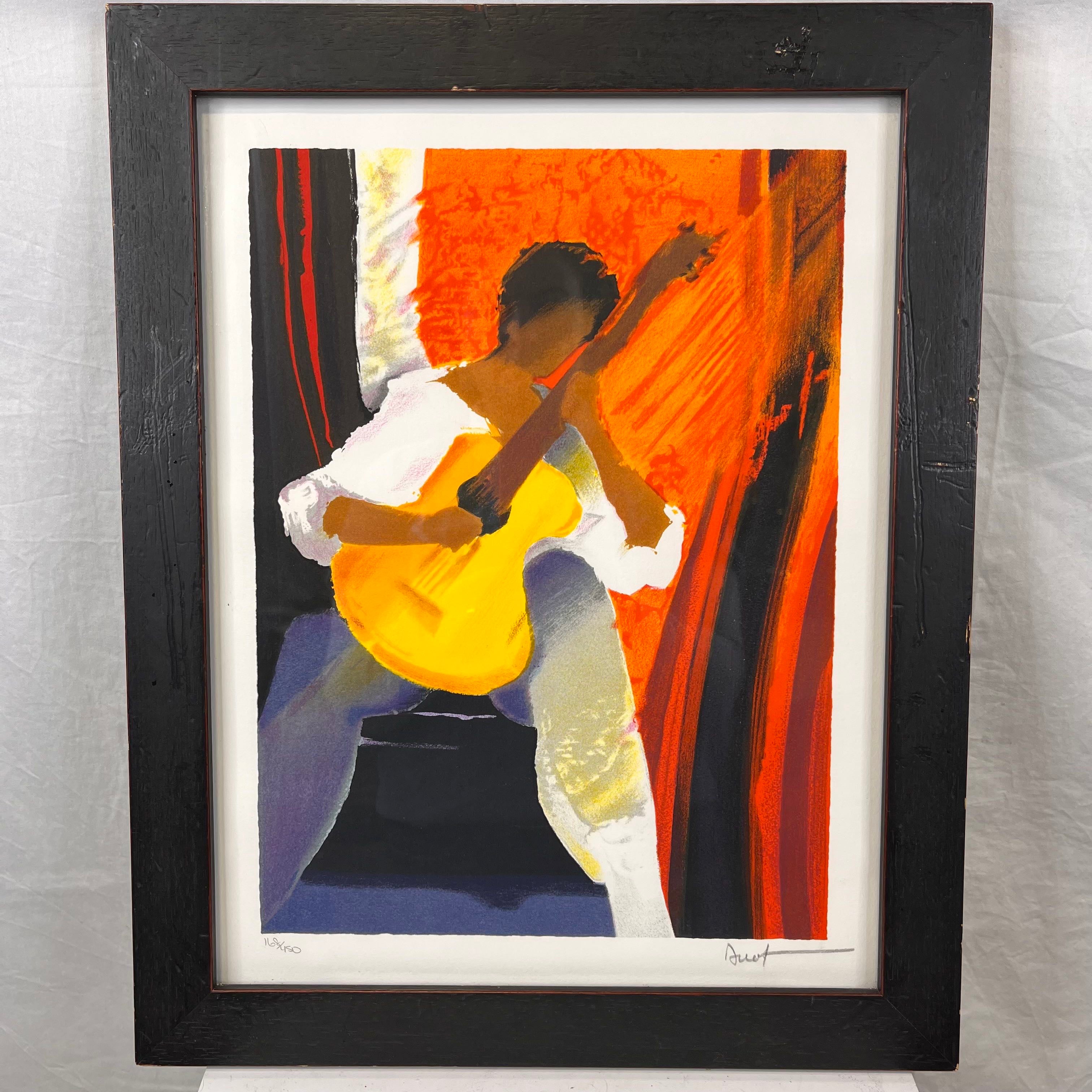 "Musique Chaude" by Emile Bellet, Lithograph in Color on Wove Paper. Signed in Pencil Wall Art