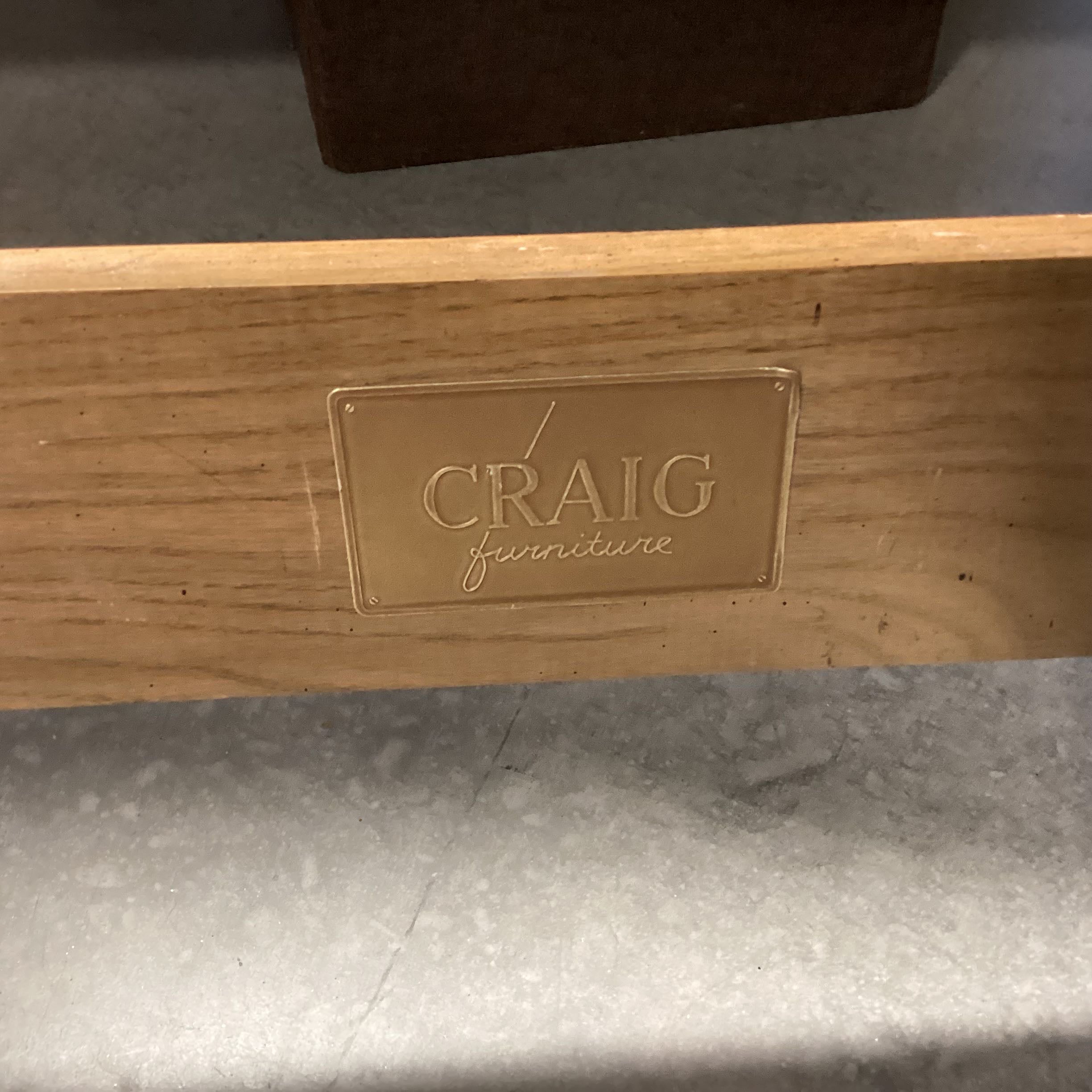 King Craig Furniture Natural Wood Finish Carved Headboard