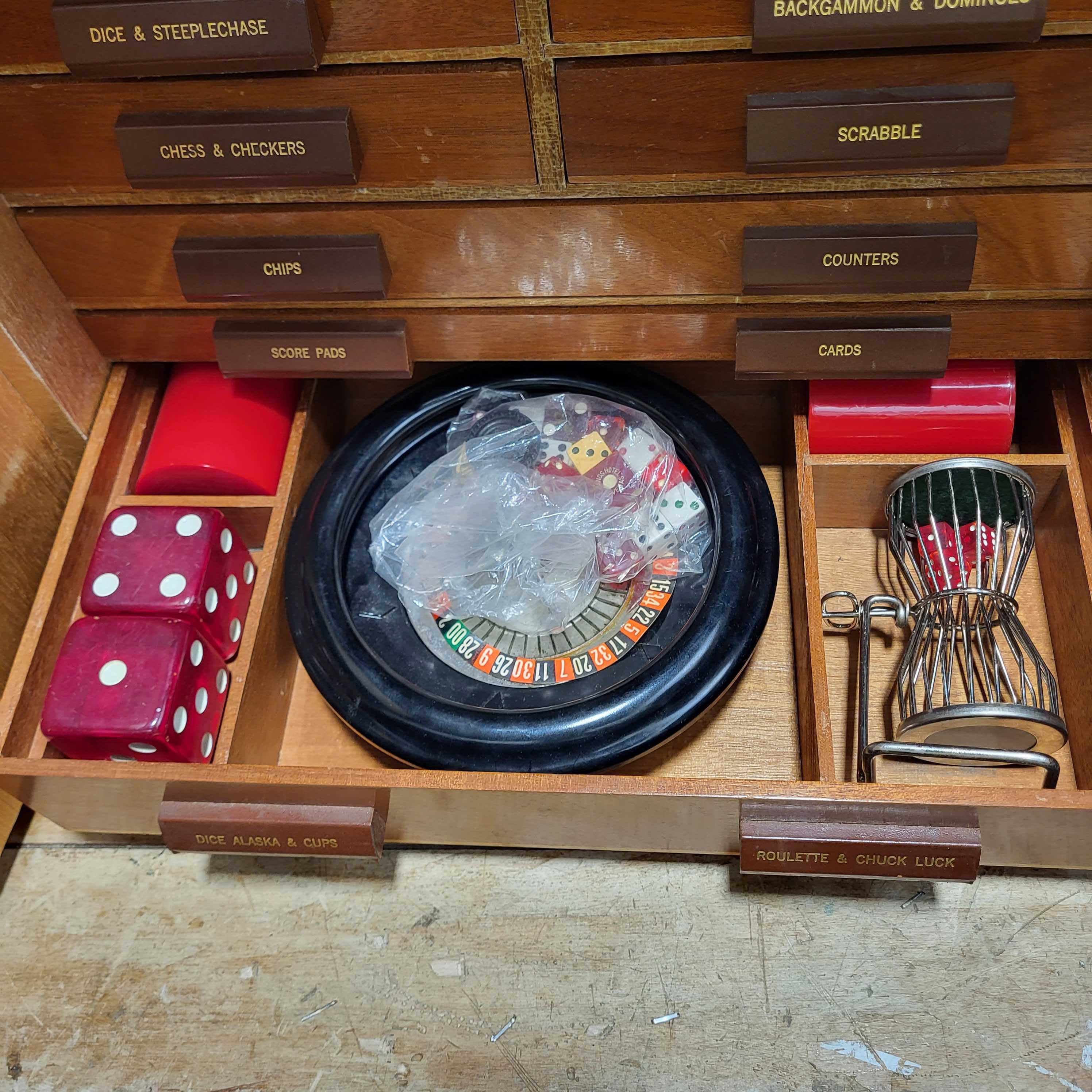 Multi-Gaming C. 1950's Box Cabinet Set