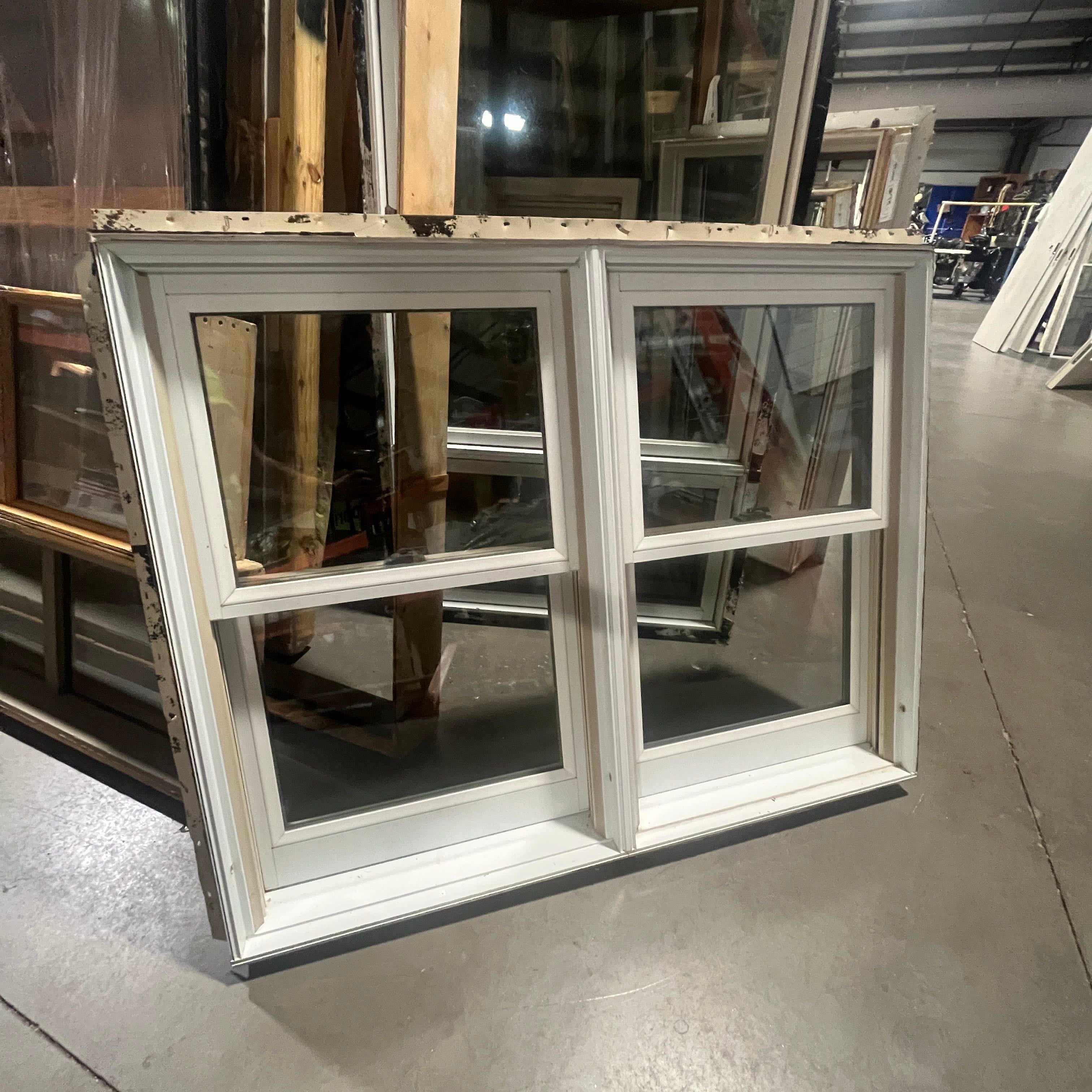 51"x 41"x 7" White Metal CLad Mulled Double Hung Exterior Window