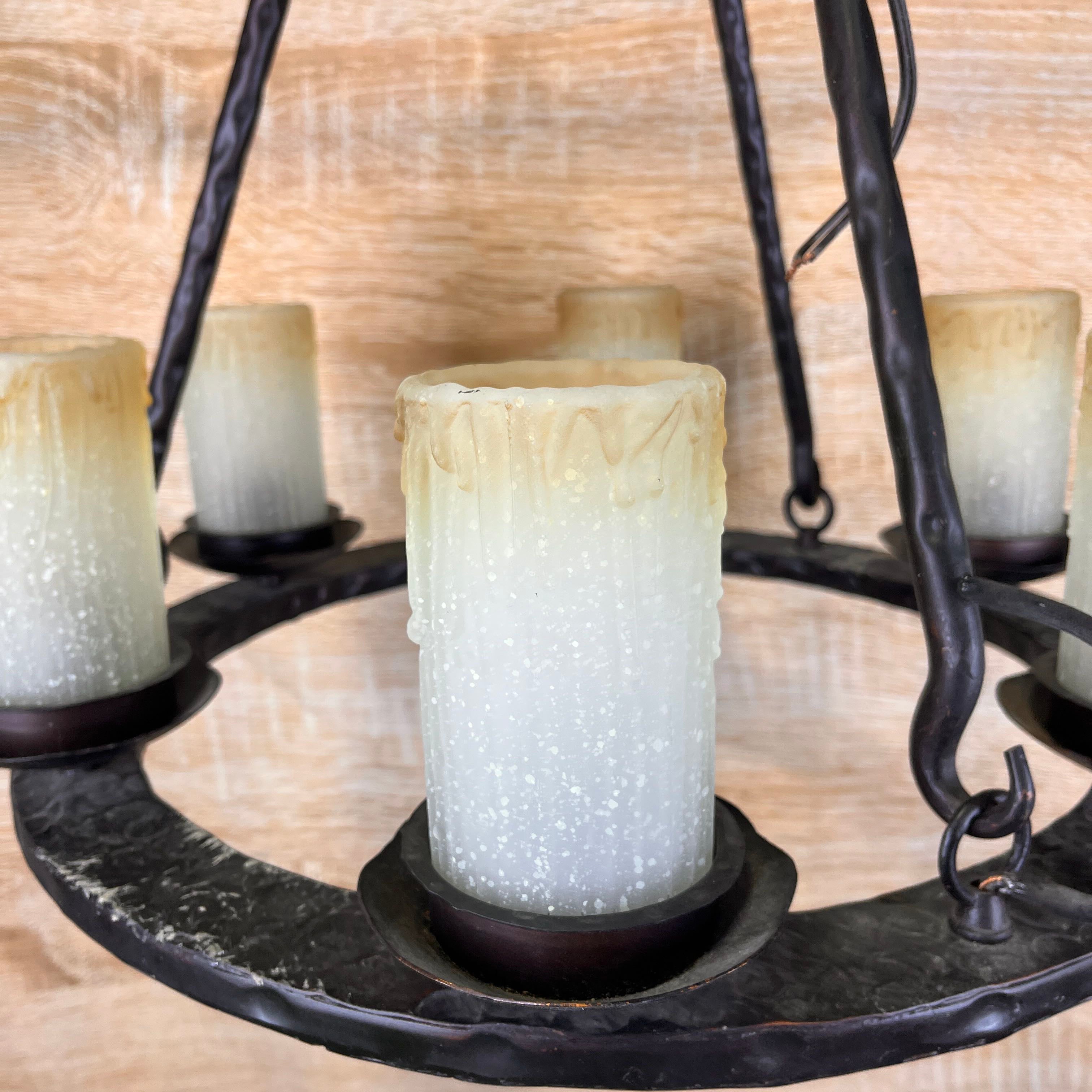 Rowan 6-Light Oil Rubbed Bronze and Glass Candle Style Chandelier