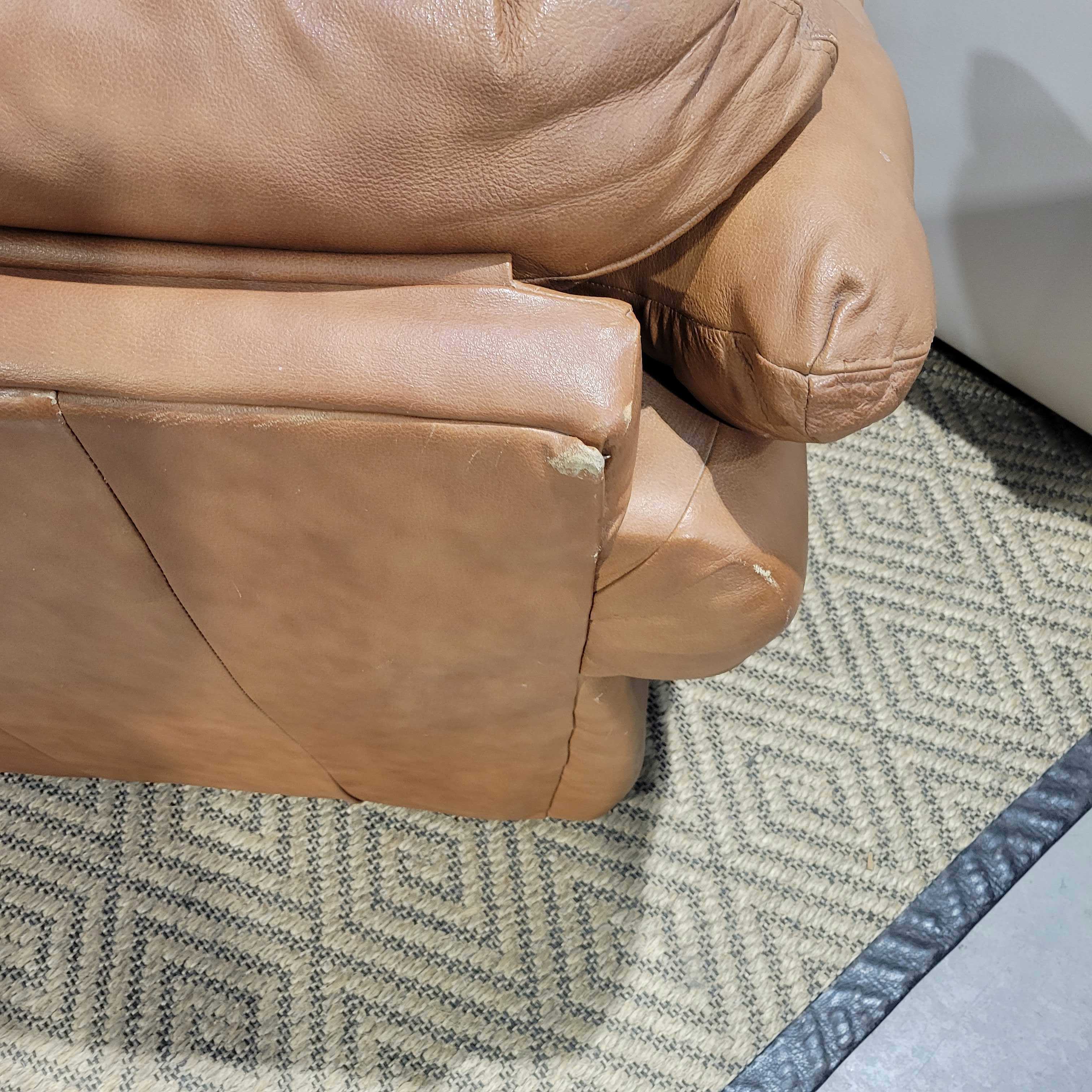 Light Brown Leather with Ottoman Chair