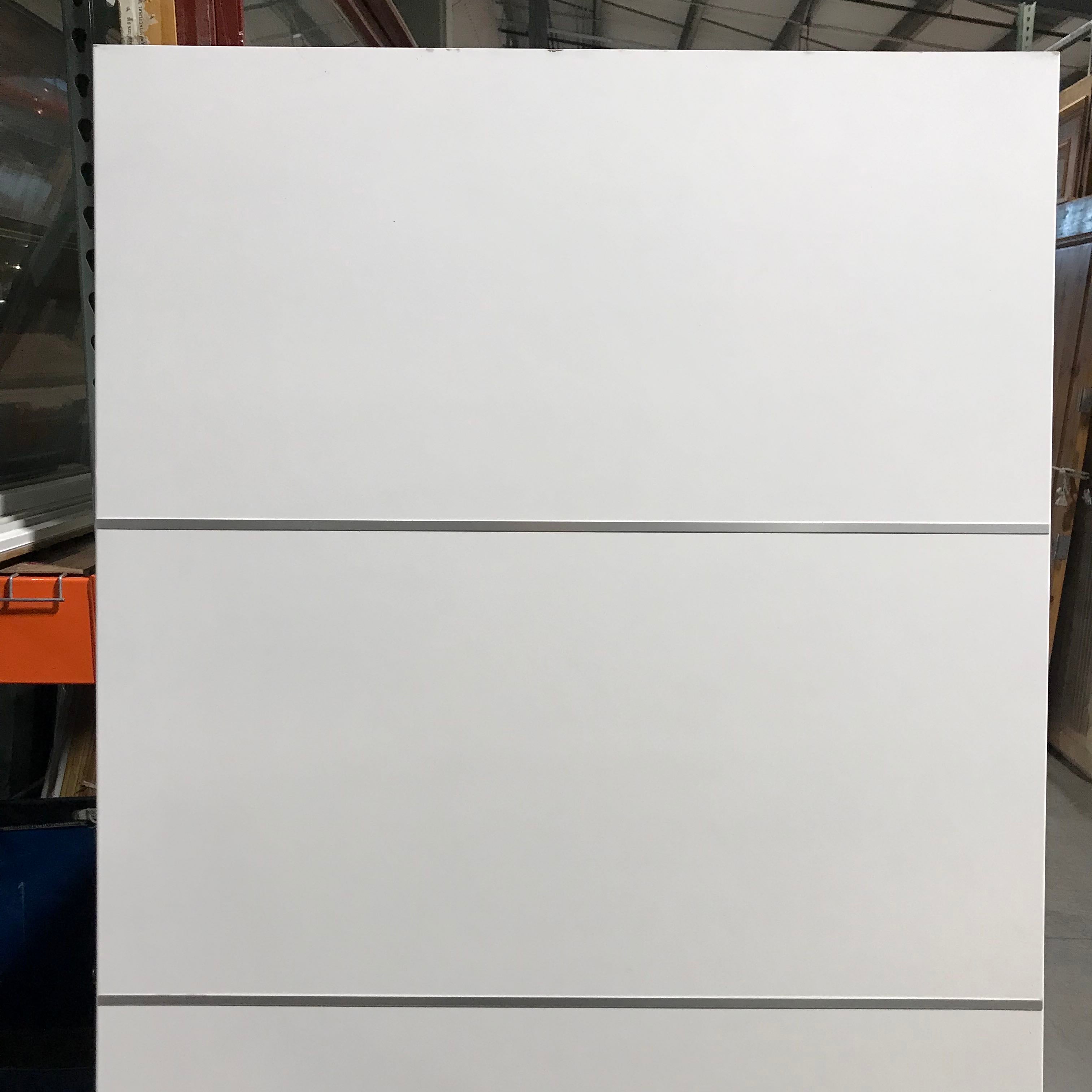31.75"x 79.25"x 1.75" Painted White Melamine Solid Slab with Stainless Bands Interior Door