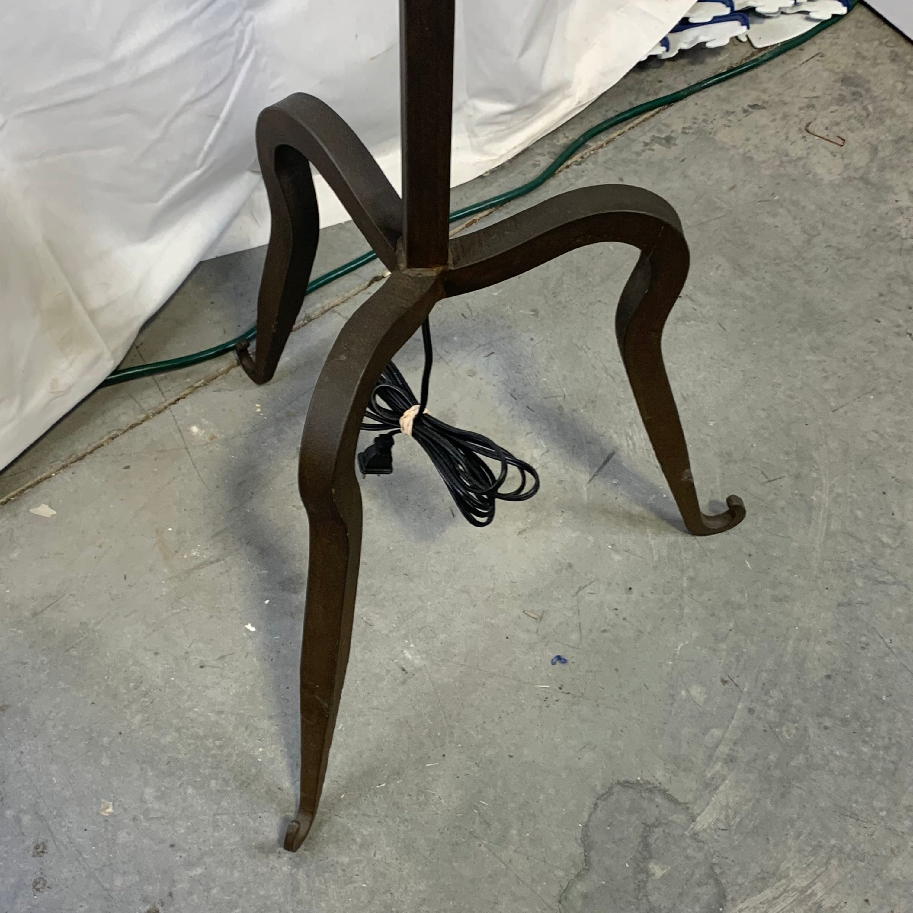 17" Diameter x 68" Iron Twist Three Legged with Shade Floor Lamp