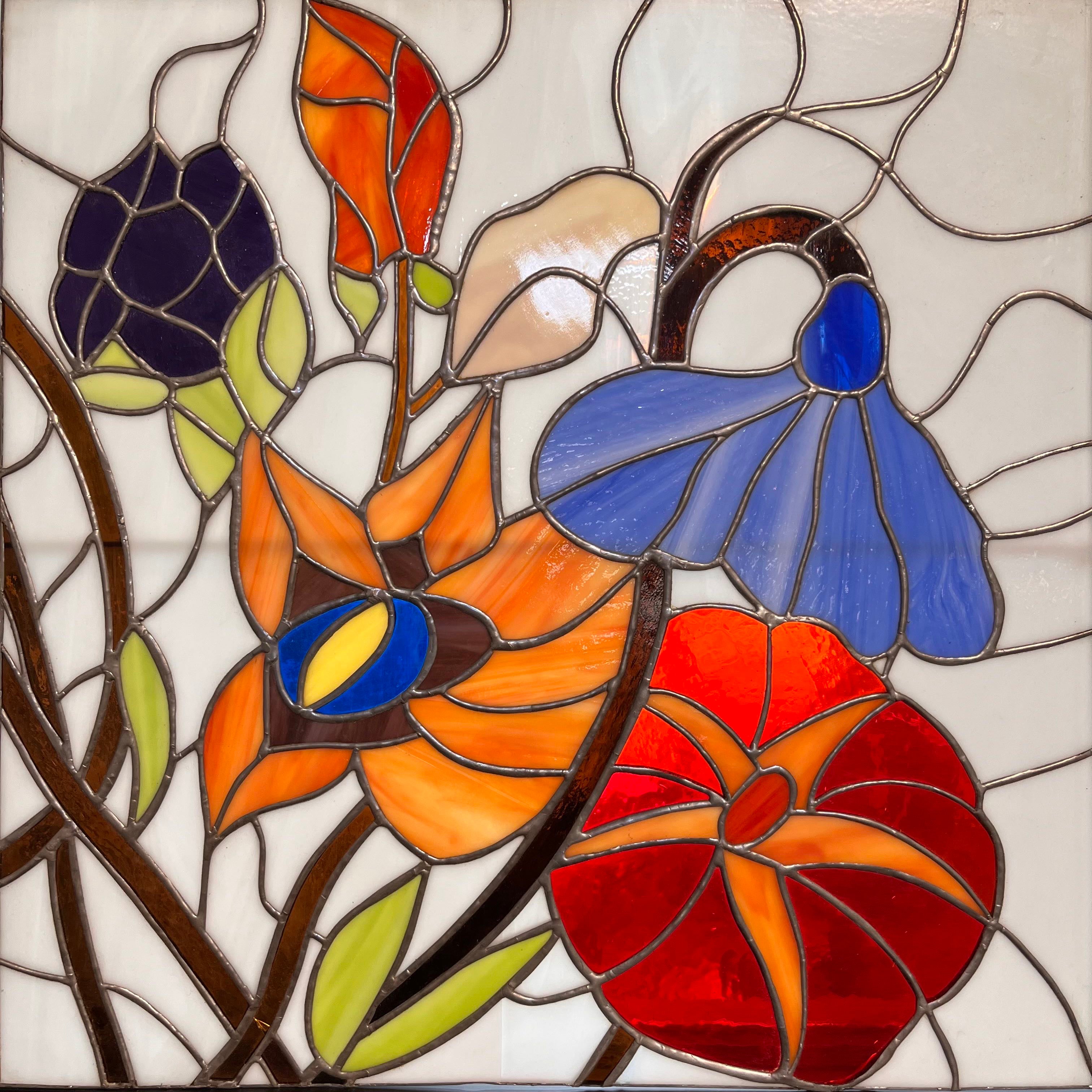 Stained Glass Floral Panel #1 Window Art