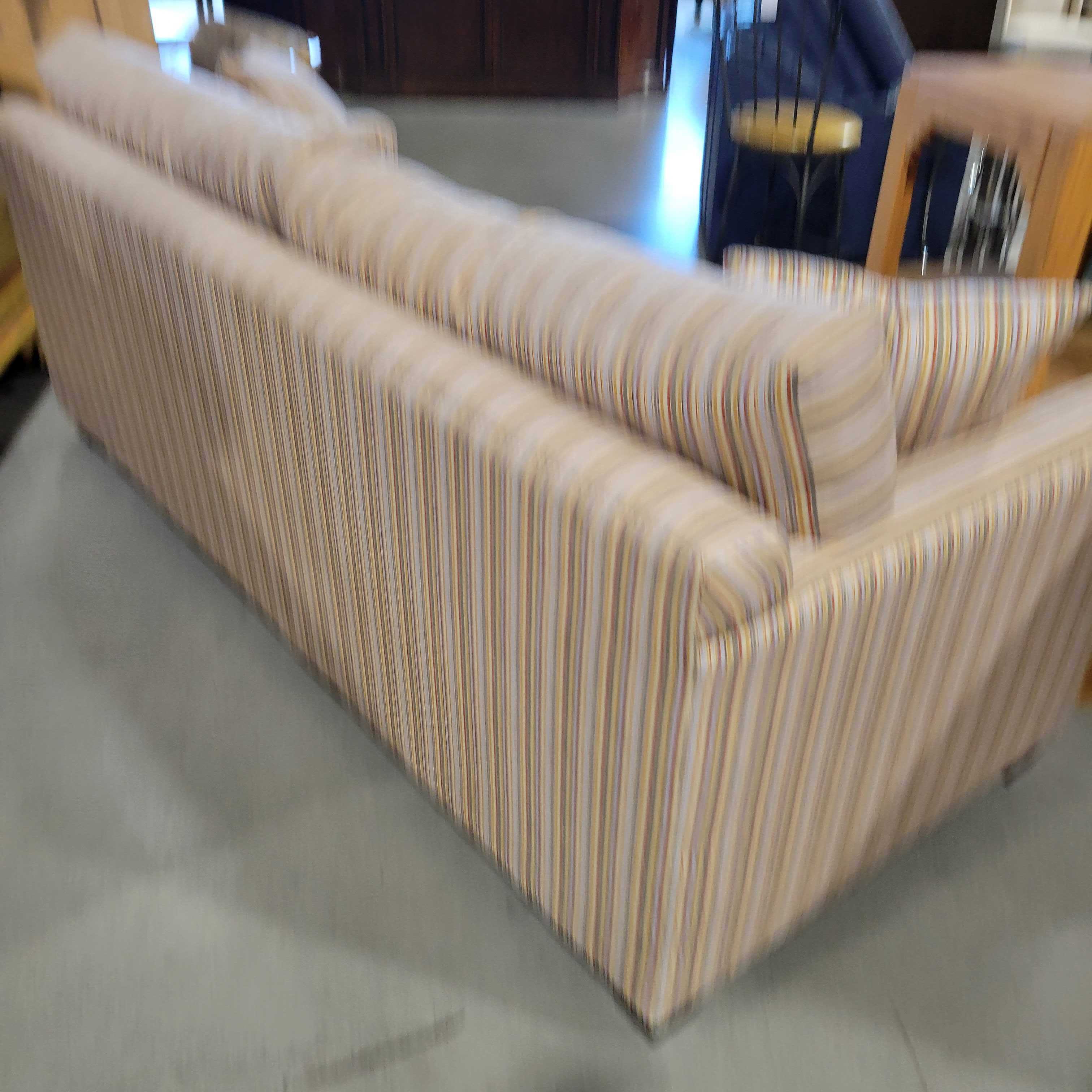 Natural Sage Gold Rust Stripe Down Custom Sofa